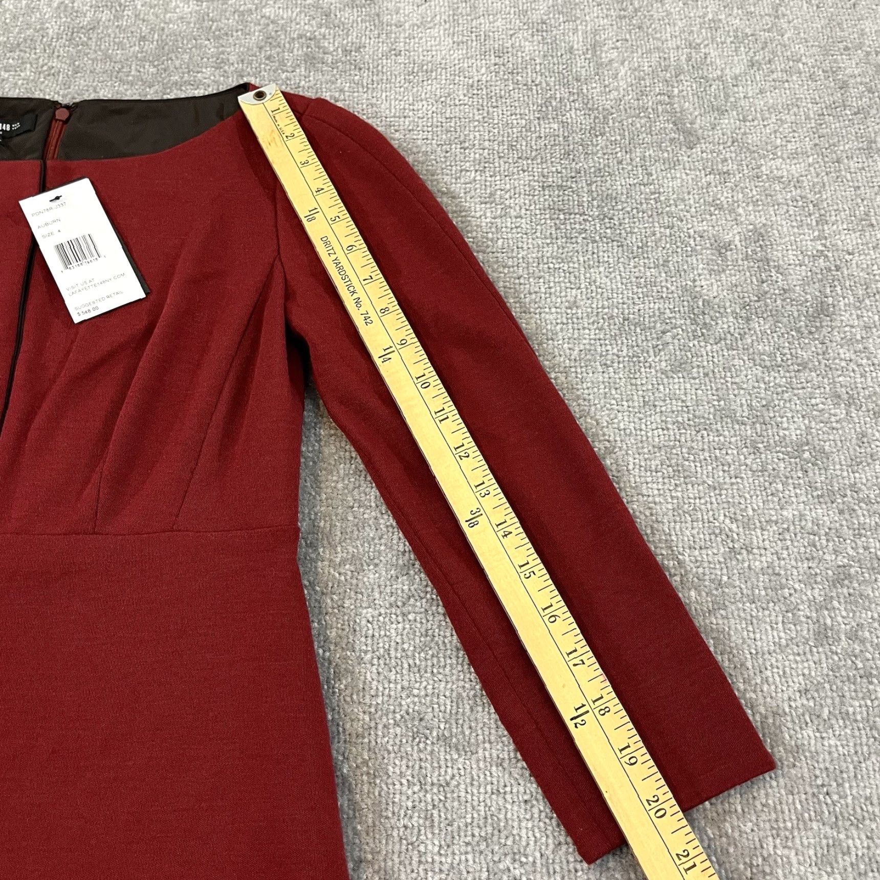 Lilly Pulitzer LAFAYETTE 148 Dress Womens Size 4 Auburn Red Mid Length Knee Wool 3/4 Sleeve Pullover Round Neck Size L / US 10 / IT 46 - 7 Thumbnail