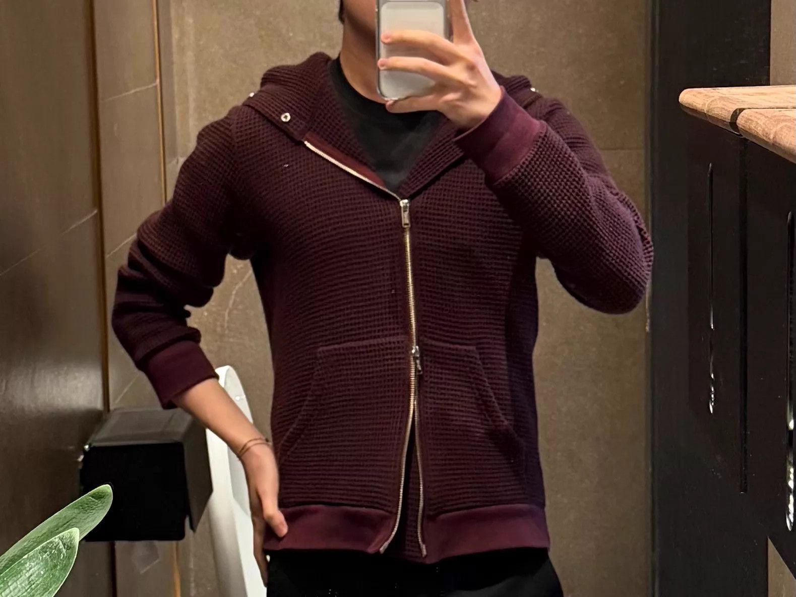 Undercover UNDERCOVER Burgundy Rivet Slant Zip Hoodie 9/10 Unisex 2 Size US M / EU 48-50 / 2 - 7 Thumbnail