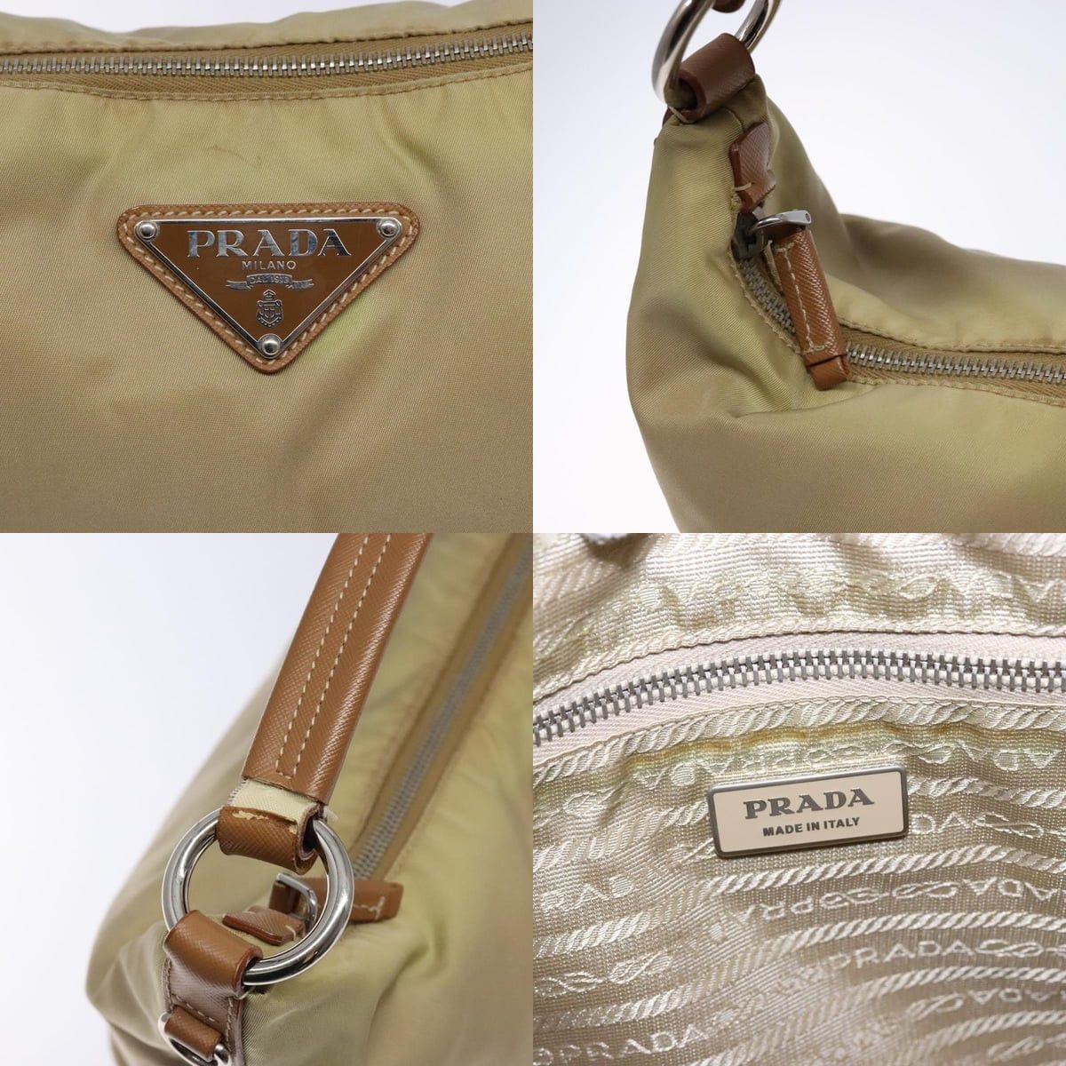 Prada PRADA Tote Bag Nylon Beige Silver Size ONE SIZE - 11 Thumbnail