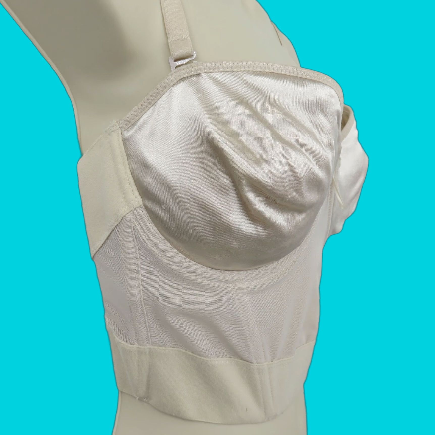 Vintage VTG Olga Longline Bra Solid Beige 34D 34 Underwire Lightly Lined NEW Women Size ONE SIZE - 1 Thumbnail