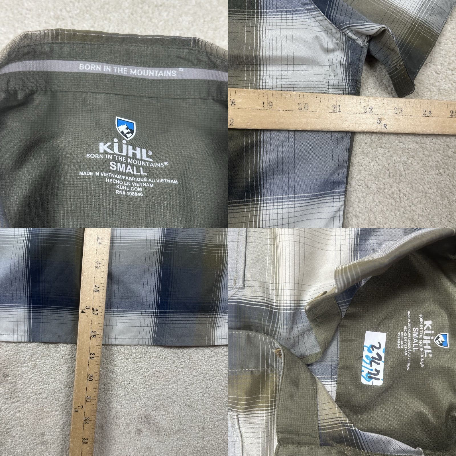 Vintage Kuhl Shirt Mens Small Green Plaid Button-Up Pearl Snap Outdoor Hiking Size US S / EU 44-46 / 1 - 8 Thumbnail