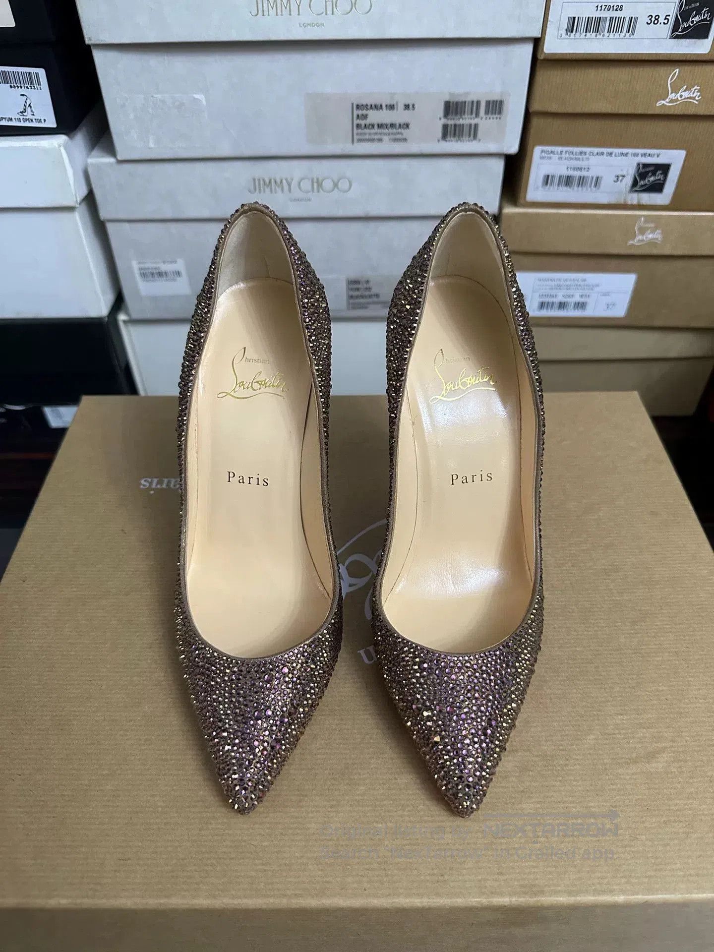 Christian Louboutin Christian Louboutin Crystal Red Sole Heels 37. Size US 6 / IT 36 - 2 Thumbnail