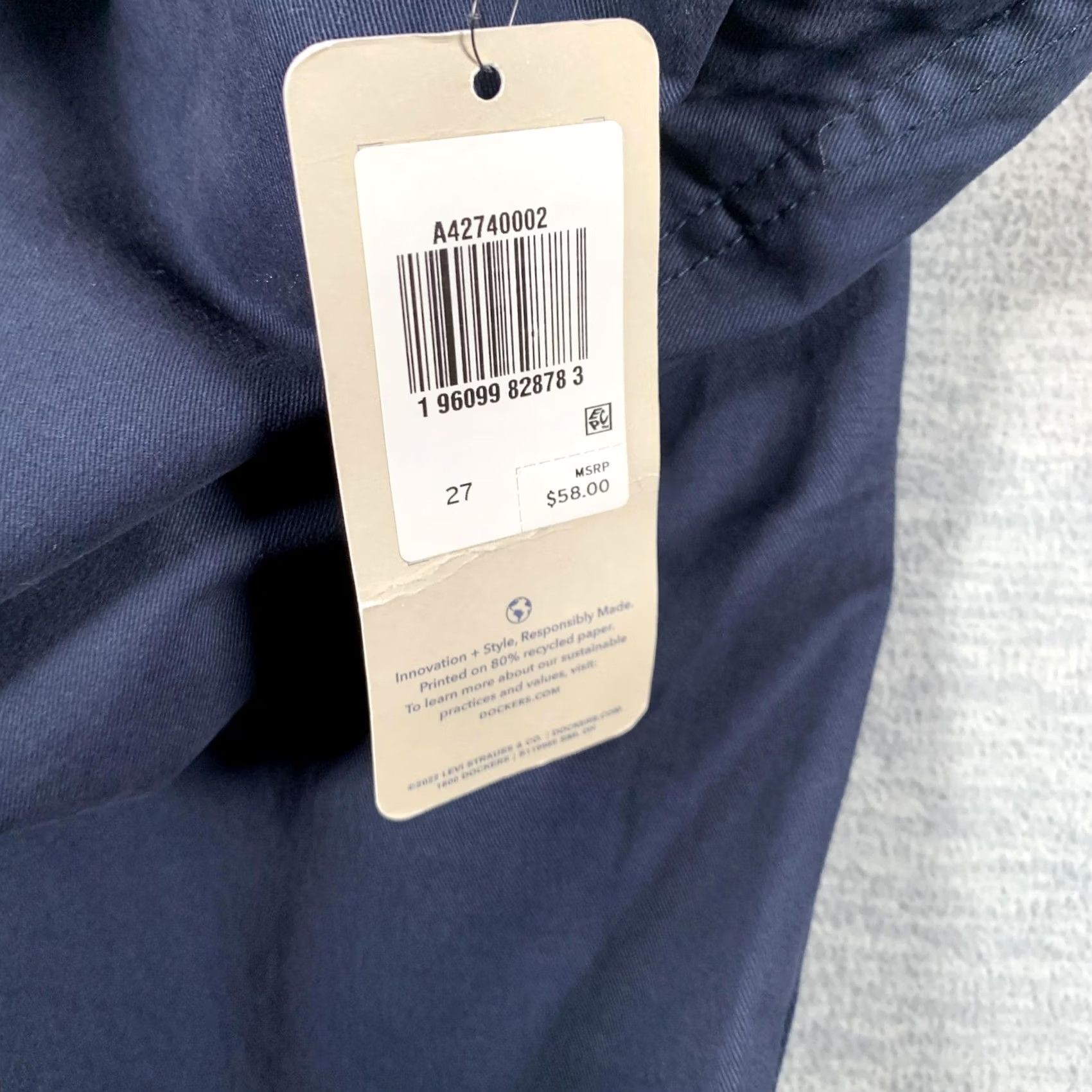 Dockers Dockers Jeans Womens 27 Navy High Slim High Rise Tapered Stretch Denim Size 27" / US 4 / IT 40 - 7 Thumbnail