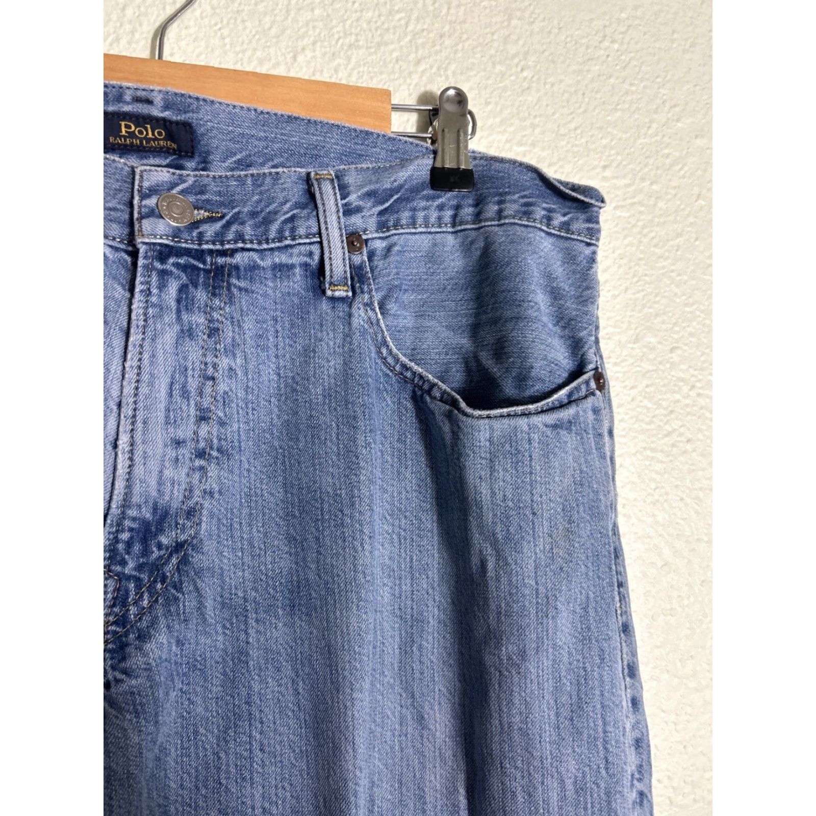 Polo Ralph Lauren Polo Ralph Lauren Jeans Men 35x32 Hampton Relaxed Straight Light Wash Blue 35 32 Mens Jeans Size US S / EU 44-46 / 1 - 5 Thumbnail