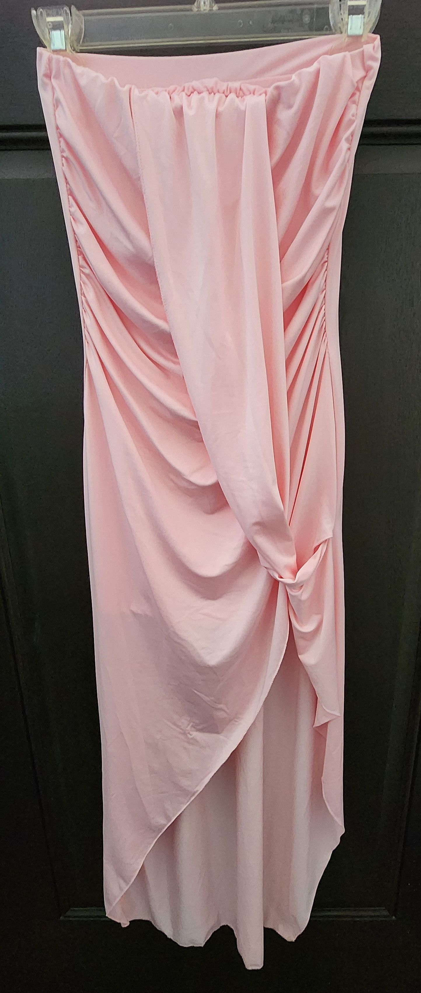 Other NWOT Unbranded Pink Strapless Sheer High Low Ruched Dress S Size S / US 4 / IT 40 - 1 Thumbnail