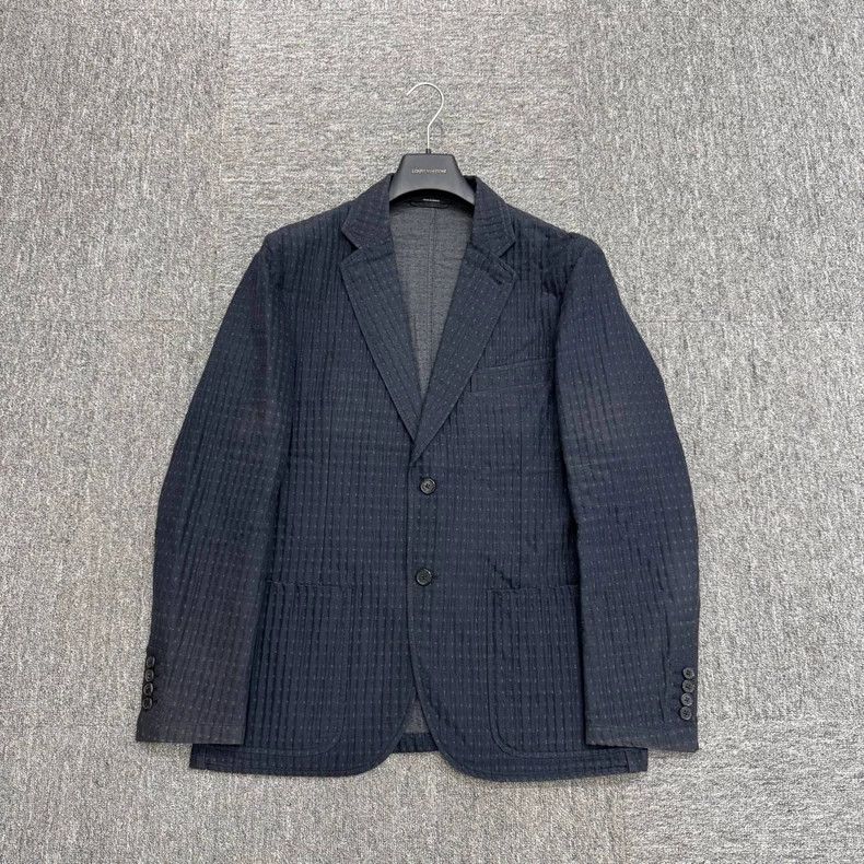 Hermes Hermes Embossed Stripe Wool Blazer Size US L / EU 52-54 / 3 - 1 Thumbnail