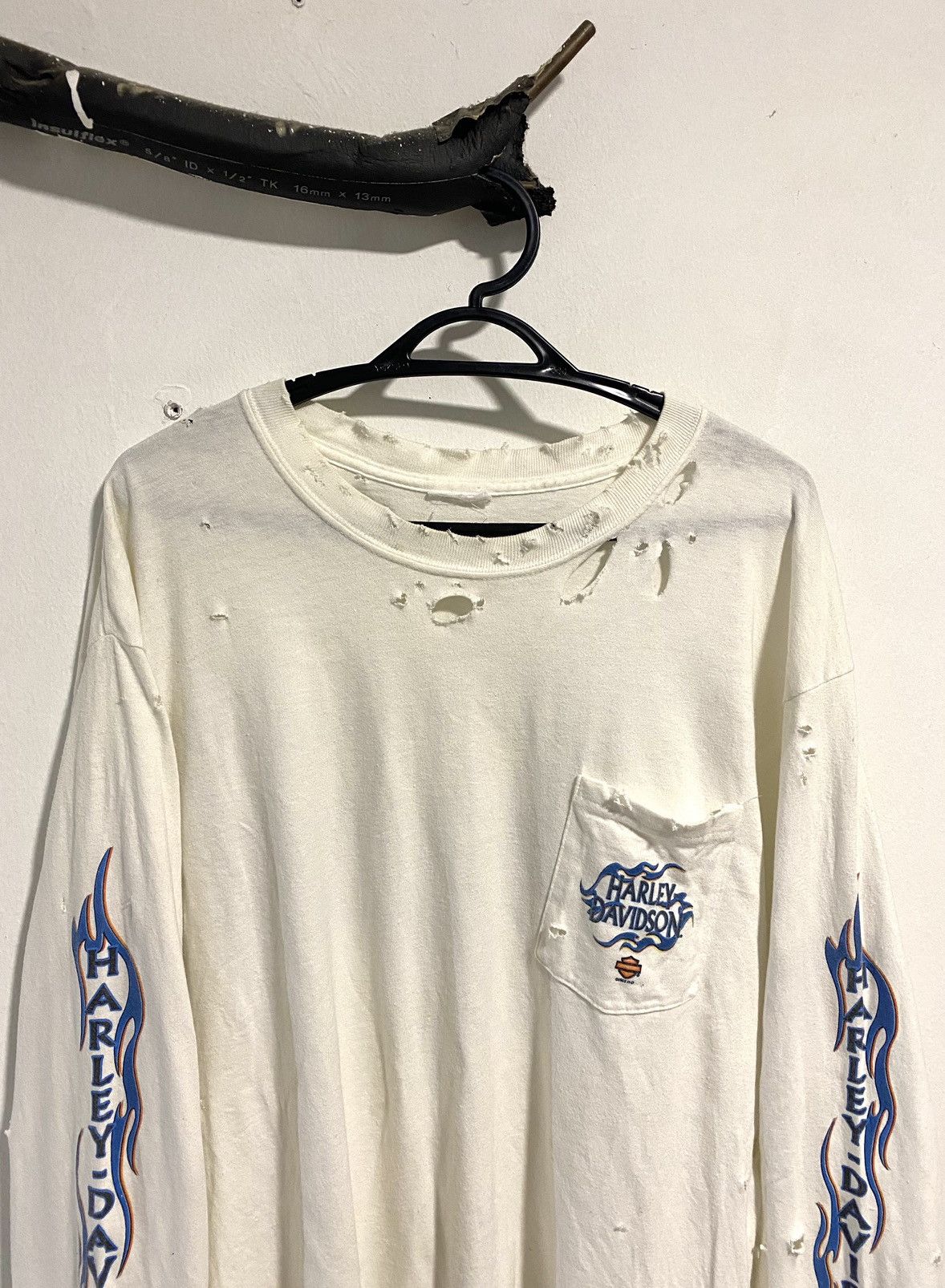 4GSELLER Vintage Y2k 2005 Harley davidson thrashBlue Flame Distressed Size US L / EU 52-54 / 3 - 2 Thumbnail