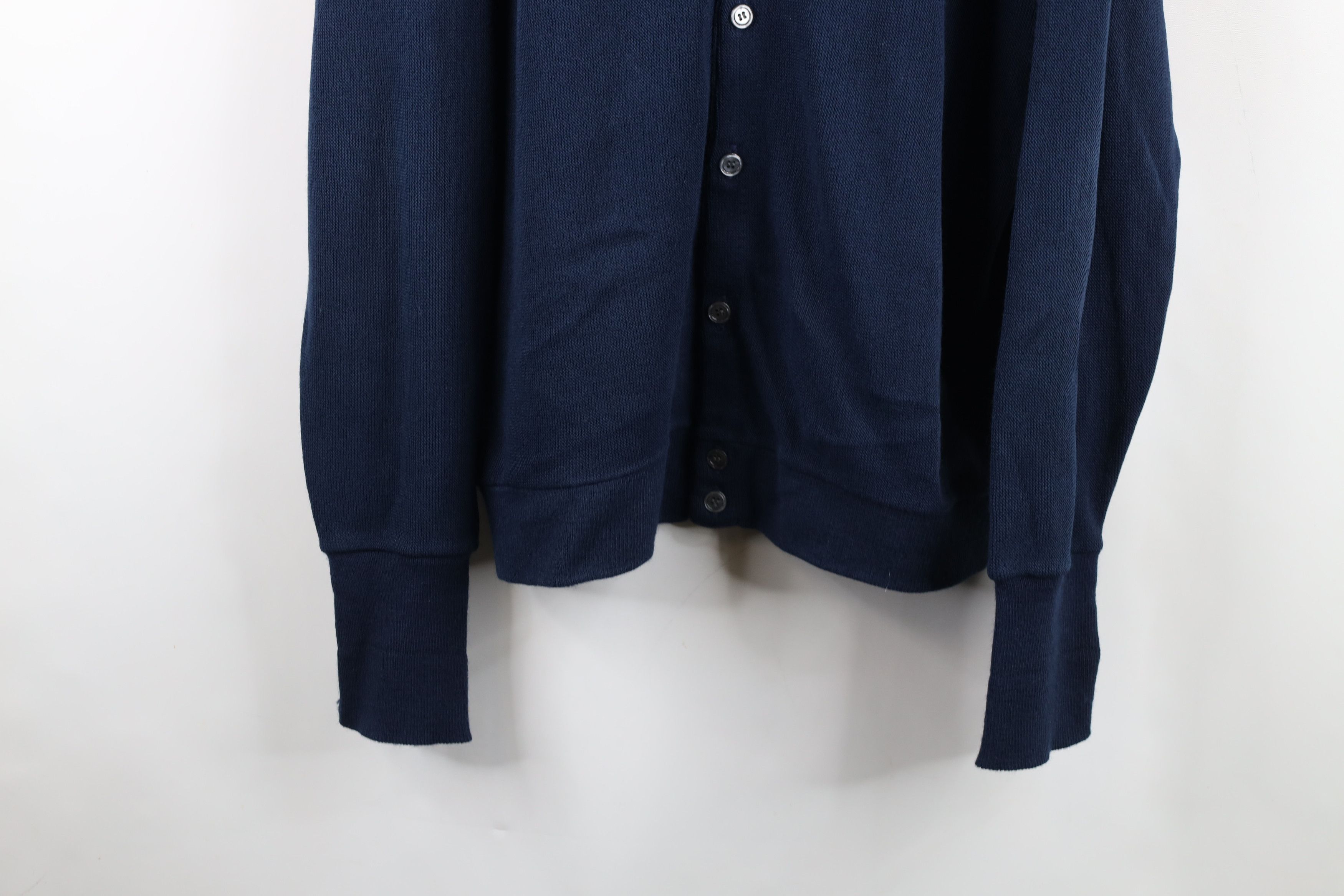 Vintage Vintage 90s Streetwear Blank Knit Cardigan Sweater Blue USA Size US XL / EU 56 / 4 - 3 Thumbnail