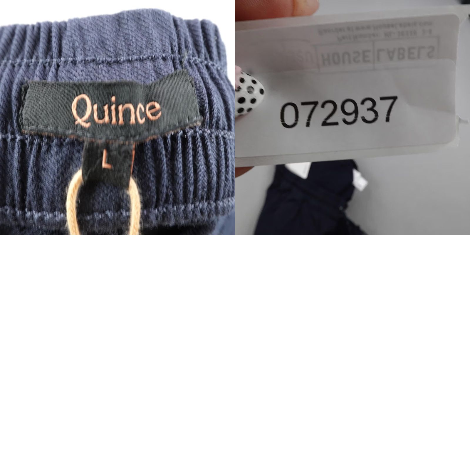 Quince Quince Pants Mens Large Blue Chino Drawstring Organic Cotton Blend Weekend NEW Size US 33 - 9 Thumbnail