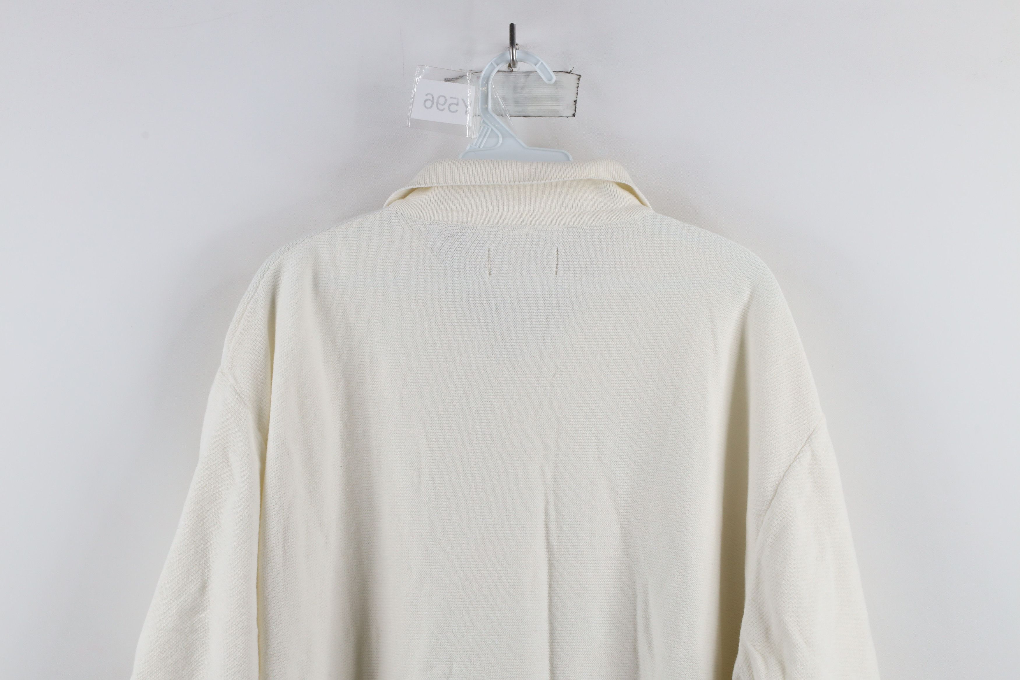 Vintage Vintage 90s Streetwear Knit Collared Polo Shirt White Cotton Size US XL / EU 56 / 4 - 7 Thumbnail