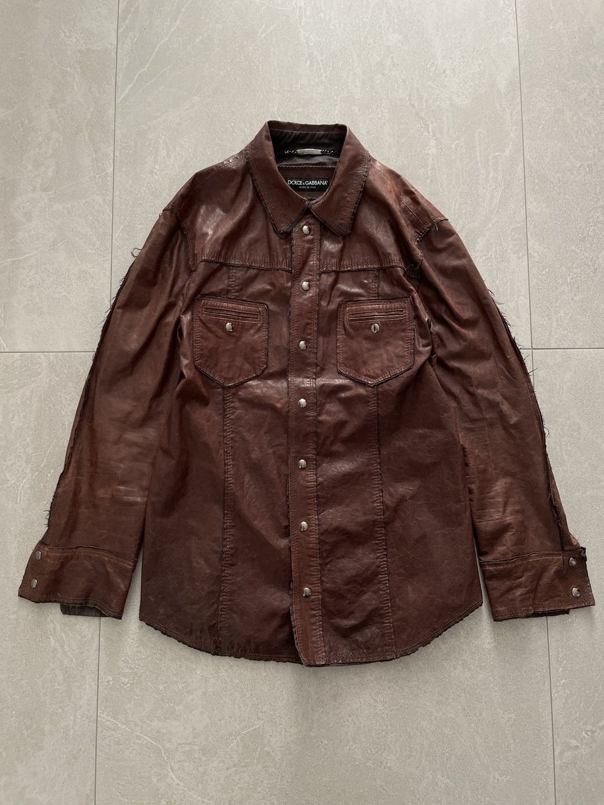 Dolce & Gabbana Dolce & Gabbana Leather Shirt Size M / US 6-8 / IT 42-44 - 1 Thumbnail