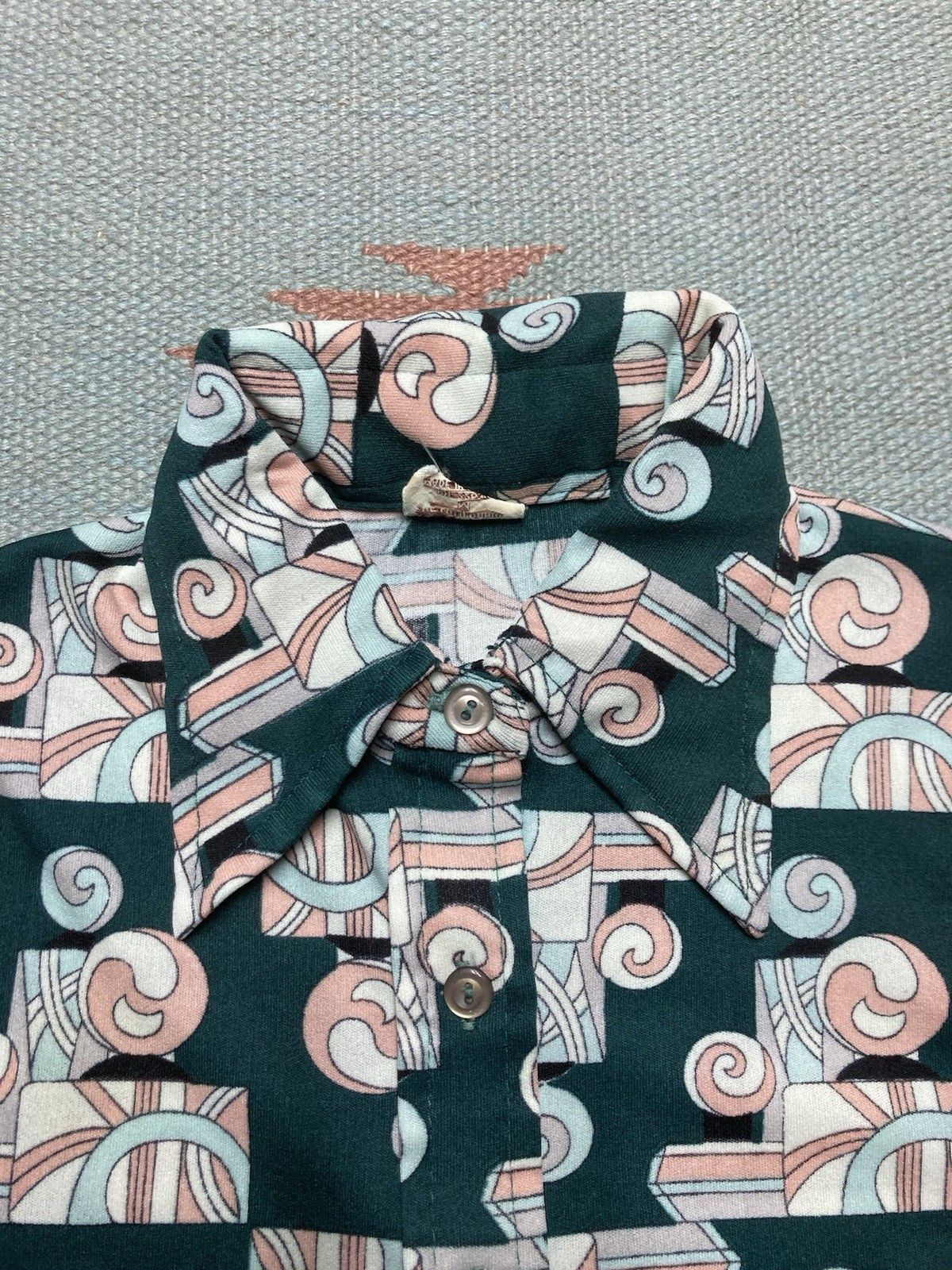 Vintage 70s polyester disco shirt Bronson California abstract wome M Size M / US 6-8 / IT 42-44 - 3 Thumbnail
