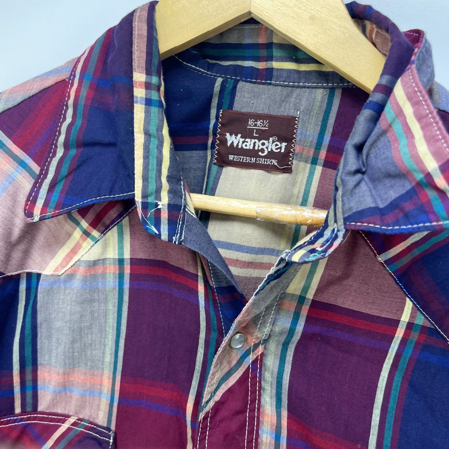 Wrangler VINTAGE Wrangler Western Shirt Long Sleeve Button-Up L Red Men Size US L / EU 52-54 / 3 - 5 Thumbnail