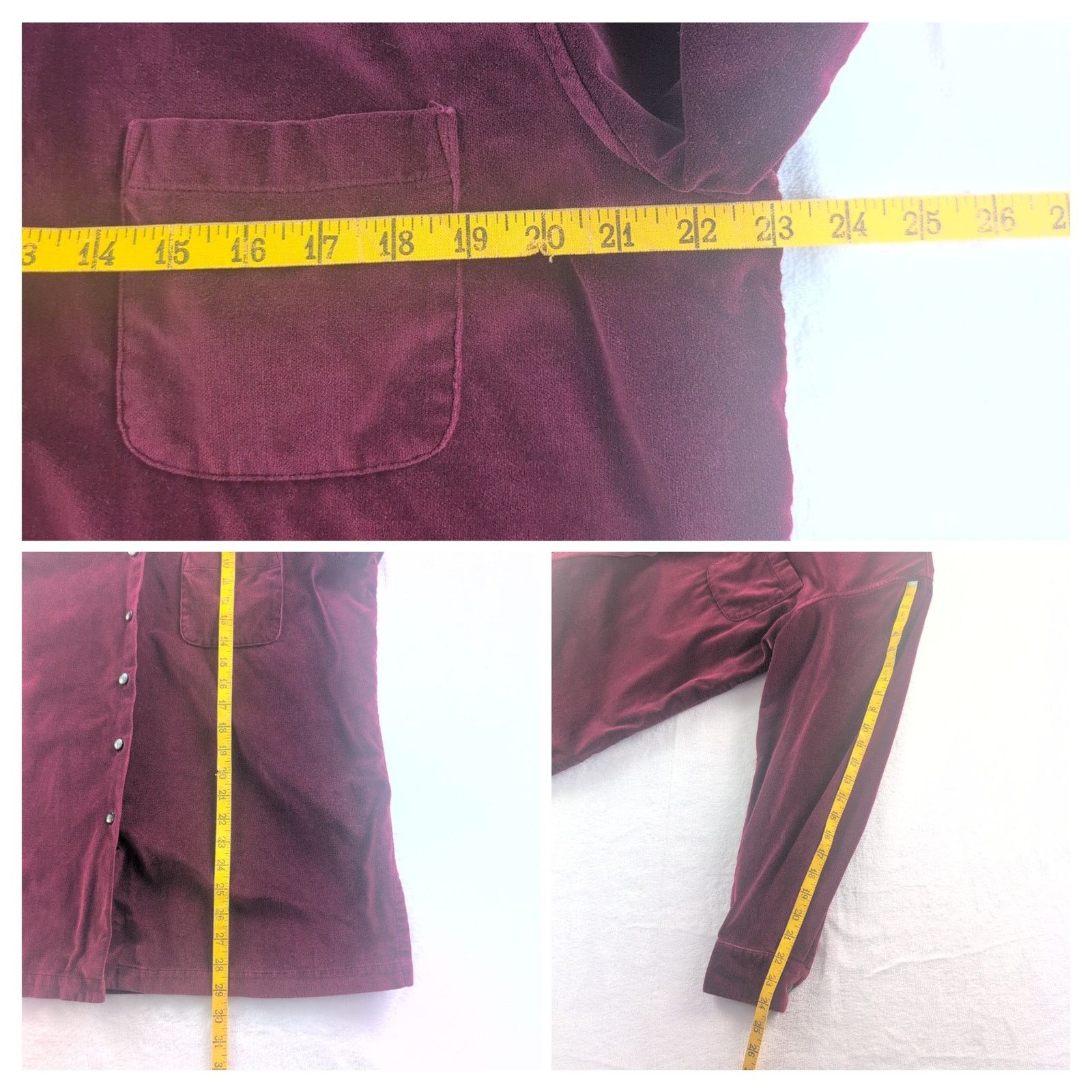 L.L. Bean Vintage 90s LL Bean Velvet Vampy Magenta Button Down Large Size L / US 10 / IT 46 - 7 Thumbnail