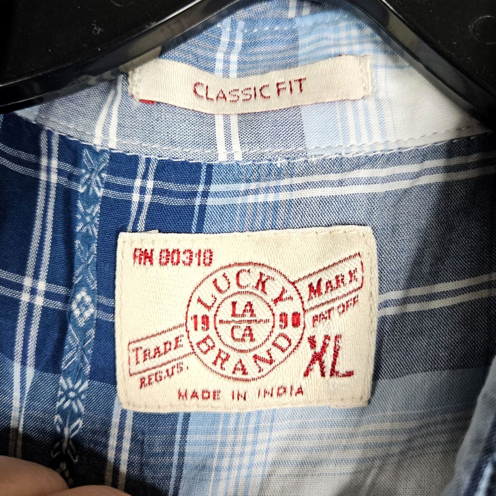 Lucky Brand LUCKY BRAND Men’s Blue Plaid Snap Button Shirt XL Button-Up Casual Denim-Style? Not Denim Size US XL / EU 56 / 4 - 7 Thumbnail