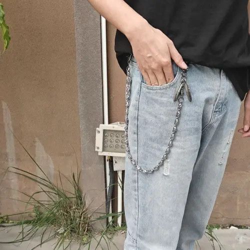 VIBE Japanese Peripheral Skull and Feather Goth Waist Chain Size ONE SIZE - 3 Thumbnail