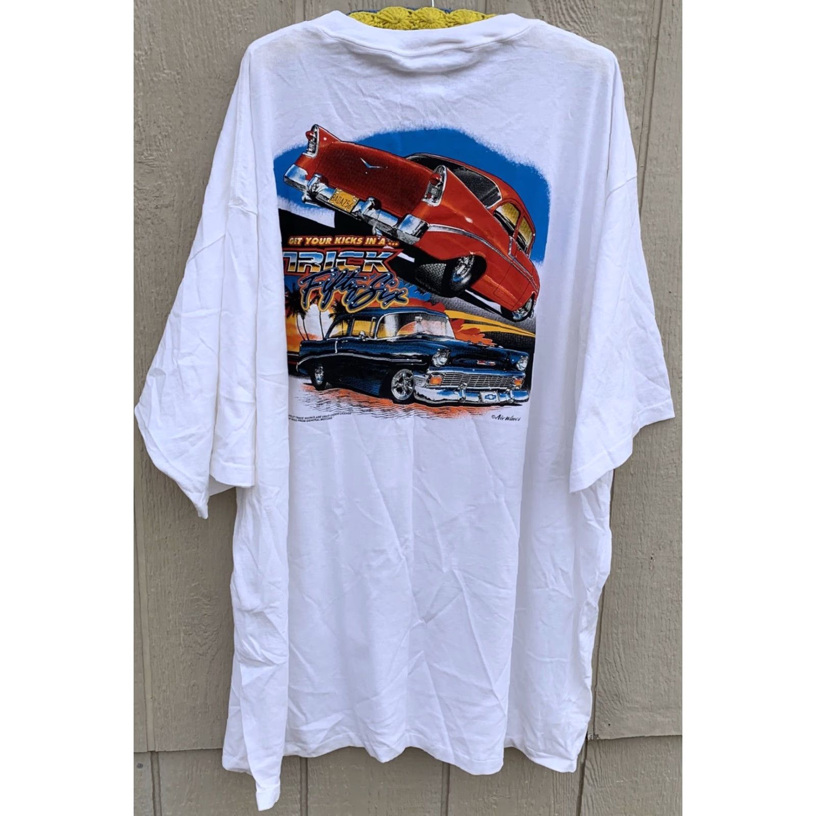 Vintage VINTAGE Chevrolet Pocket Tee T-Shirt 5XL White Men Pocket Chevrolet 50s Retro Classic Cars Vintage Tee Size US XXL / EU 58 / 5 - 5 Thumbnail