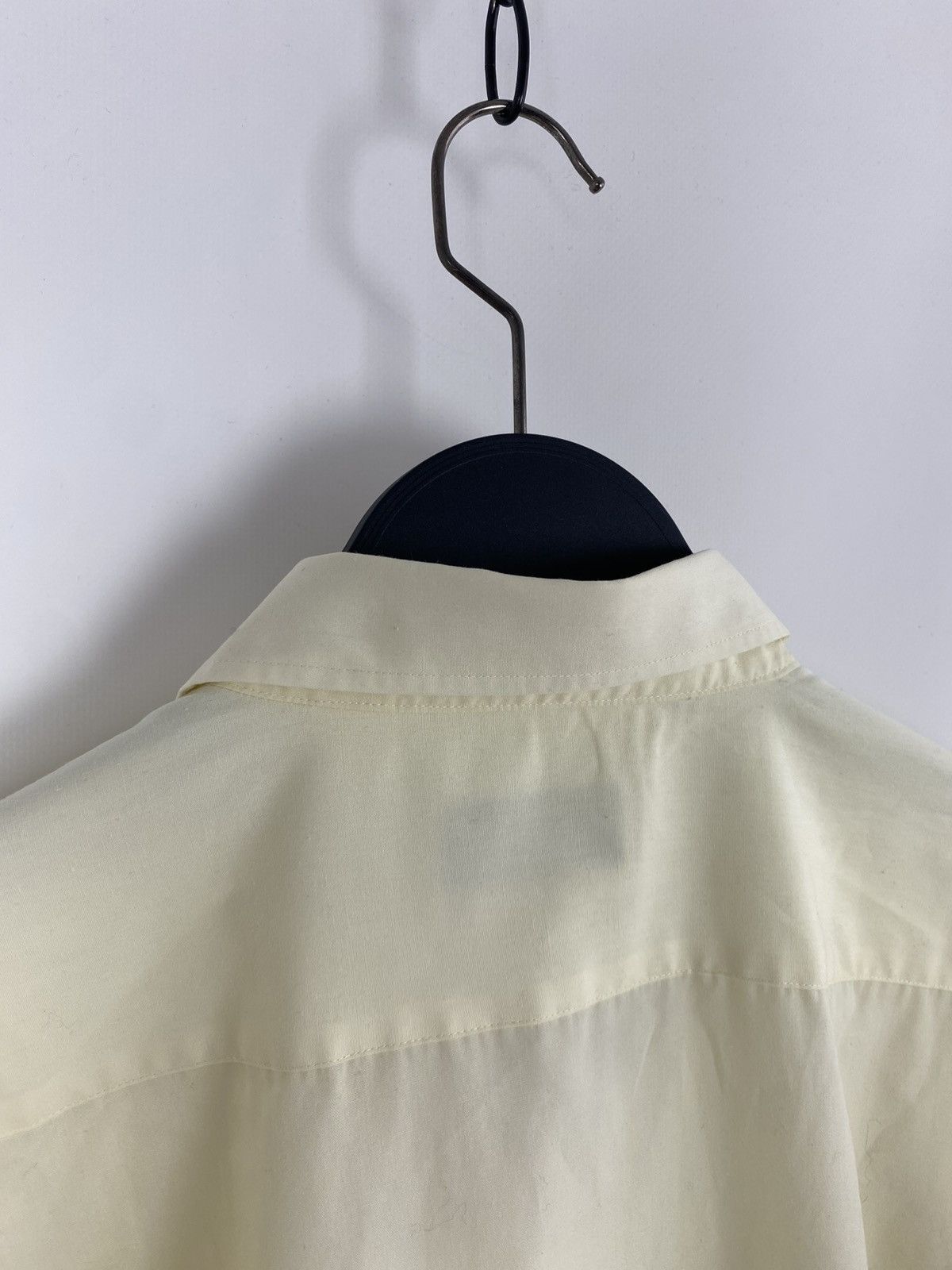 Yves Saint Laurent 1990’s Vintage YSL Mini Logo Light Yellow Button Up Shirt Size US M / EU 48-50 / 2 - 8 Thumbnail