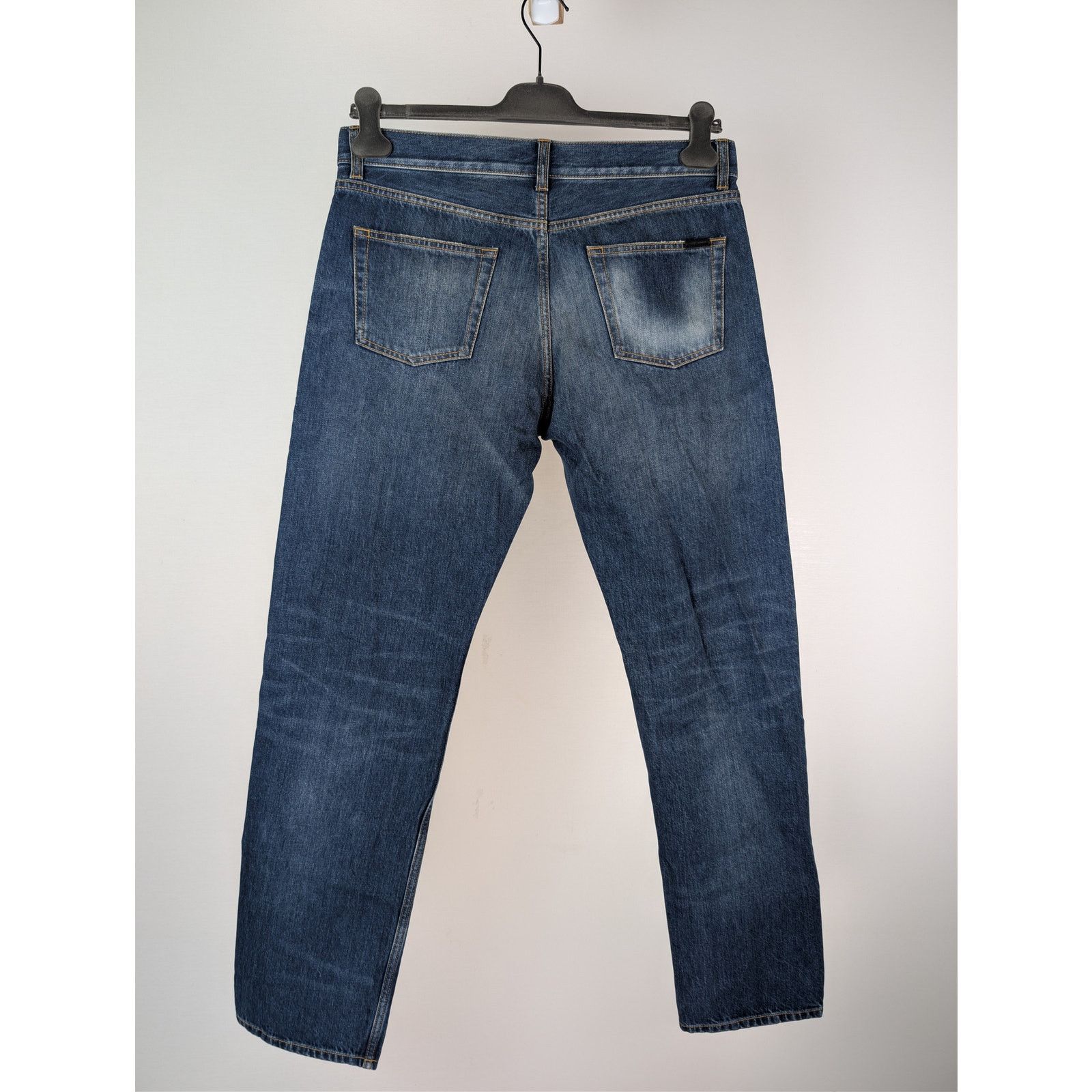 Saint Laurent Paris o1rshd1 Relaxed Straight Denim Jeans in Deauville Beach Blue Size US 32 / EU 48 - 14 Thumbnail