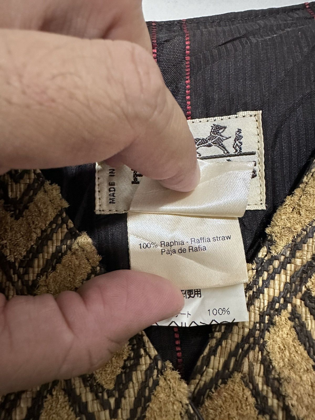 Hermes Vintage Hermès Kuba Vest Lamb Leather Raphia craft Rare Size M / US 6-8 / IT 42-44 - 6 Thumbnail