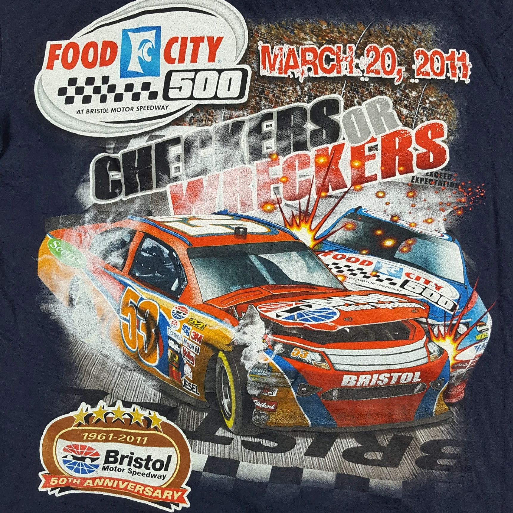 Anvil VINTAGE NASCAR Food City 500 Demolition Derby Men's Size S Retro Car Racing T Shirt Size US S / EU 44-46 / 1 - 3 Thumbnail