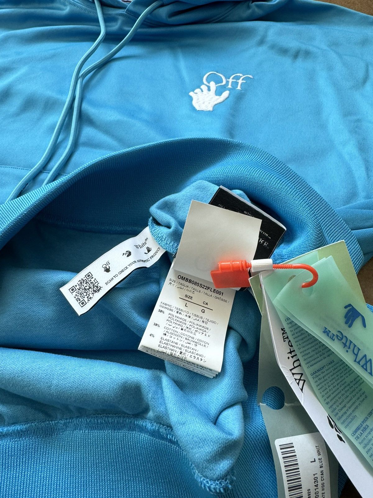 Off-White Off-White Hand Logo Hoodie Blue Large Size US L / EU 52-54 / 3 - 10 Thumbnail