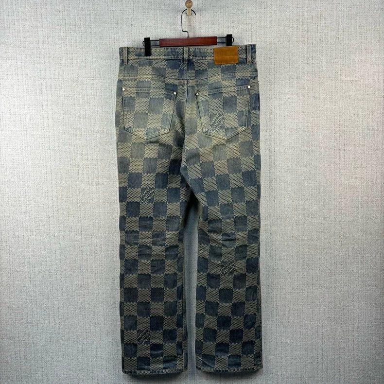 Louis Vuitton Louis Vuitton Wash and make old checkerboard jeans Size US 34 / EU 50 - 3 Thumbnail