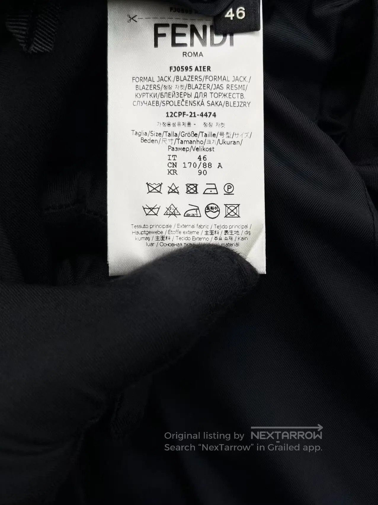Fendi Fendi Dark Blue Double F Monogram Suit. Size US L / EU 52-54 / 3 - 7 Thumbnail