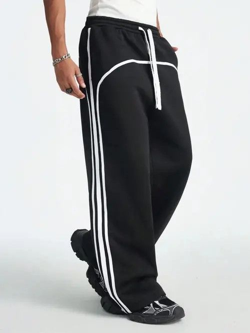 Japanese Brand × Vintage Loose fit Stripe Lampas Y2K Sweatpants Size US 32 / EU 48 - 4 Thumbnail