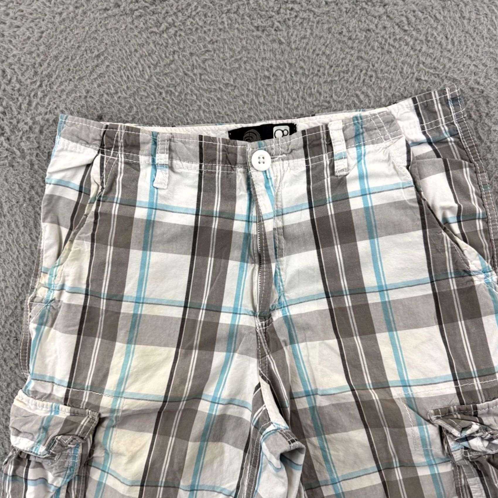 Ocean Pacific VINTAGE Ocean Pacific Shorts Mens 30 Blue Plaid Cargo Skate Surf Casual Y2K Size US 33 - 4 Thumbnail