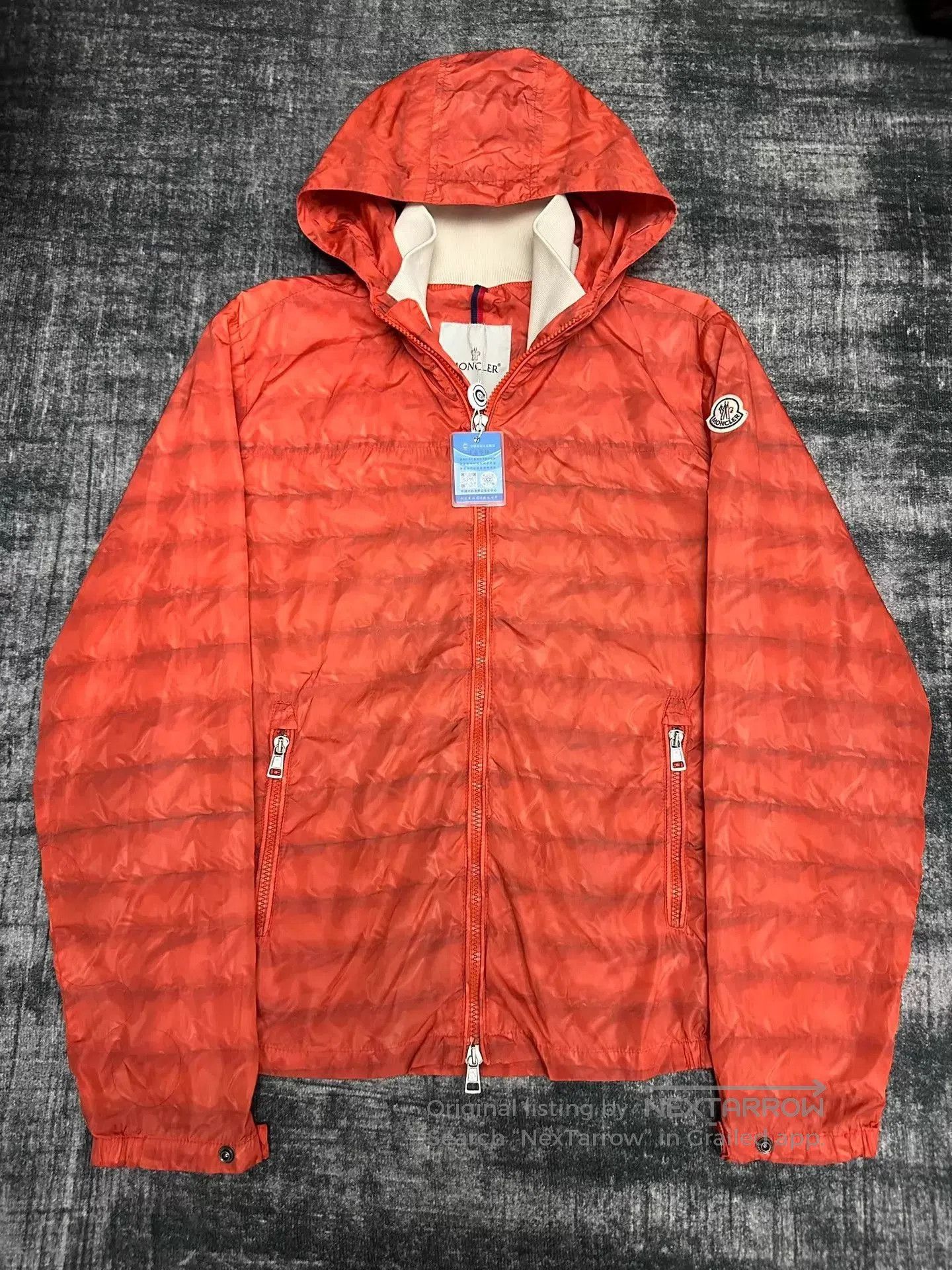 Moncler Orange Hooded Lightweight Jacket - Size L. Size US L / EU 52-54 / 3 - 1 Thumbnail
