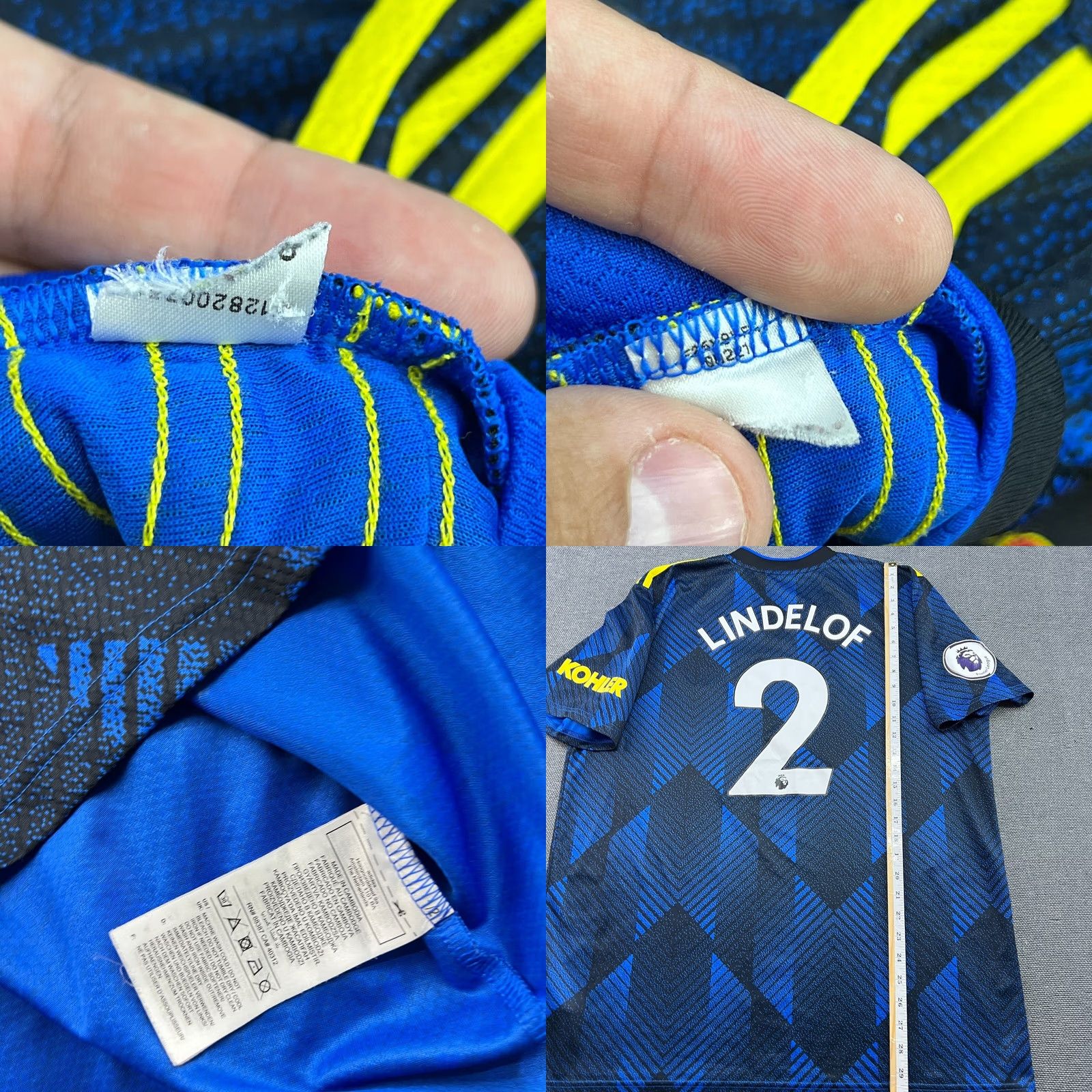 Adidas Manchester United 2021 2022 Third Lindelof #2 Mens Football Jersey XL Adidas Shirt Sports Football Mens XL Multicolor Moisture Wicking Quick Dry Size US XL / EU 56 / 4 - 8 Thumbnail