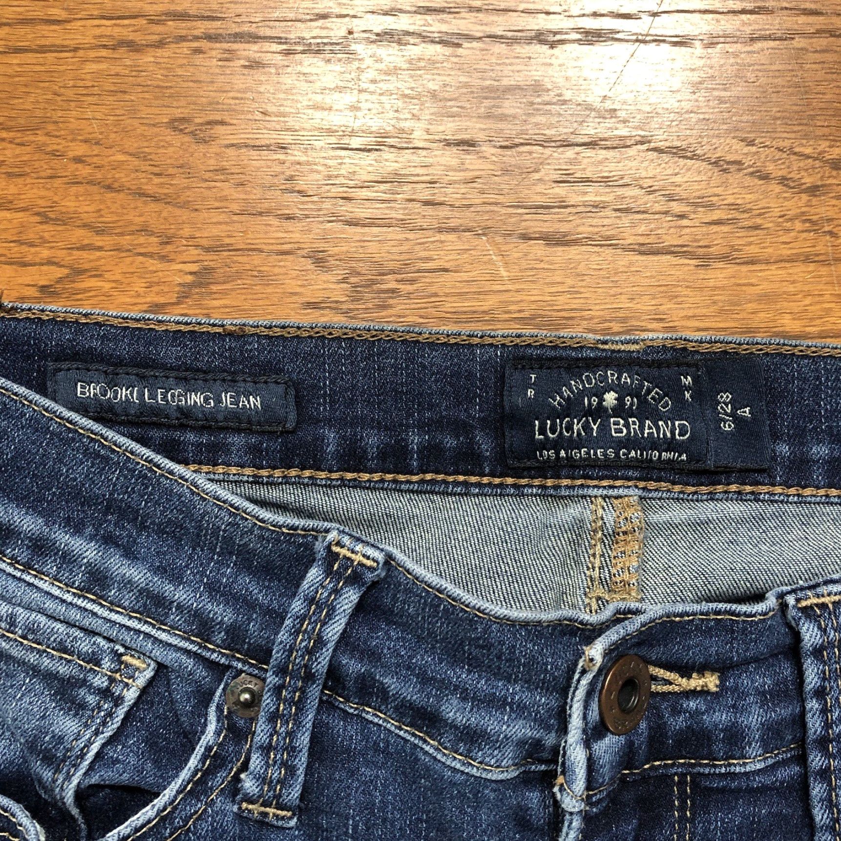 Lucky Brand Lucky Brand Brooke Legging Jeans Womens 6 29 Inseam Blue Medium Wash Skinny 5-Pocket denim stretch Casual 90s College City Size 28" / US 6 / IT 42 - 6 Thumbnail