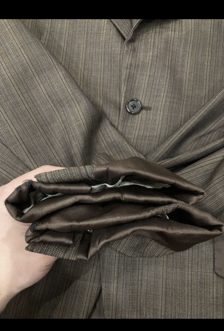 Prada Vintage Prada Milano Brown Striped Blazer 48R Size Luxury Size 48R - 11 Thumbnail