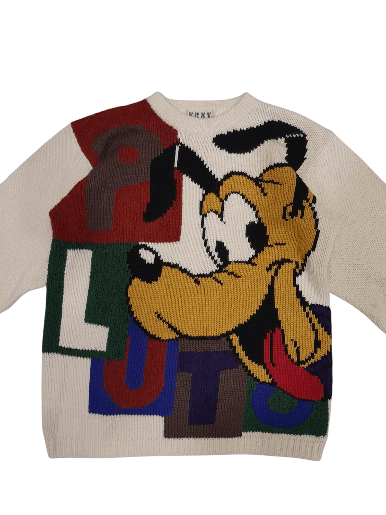 Disney 90s Pluto Evny Disney Knitwear (F503) Size US M / EU 48-50 / 2 - 2 Thumbnail