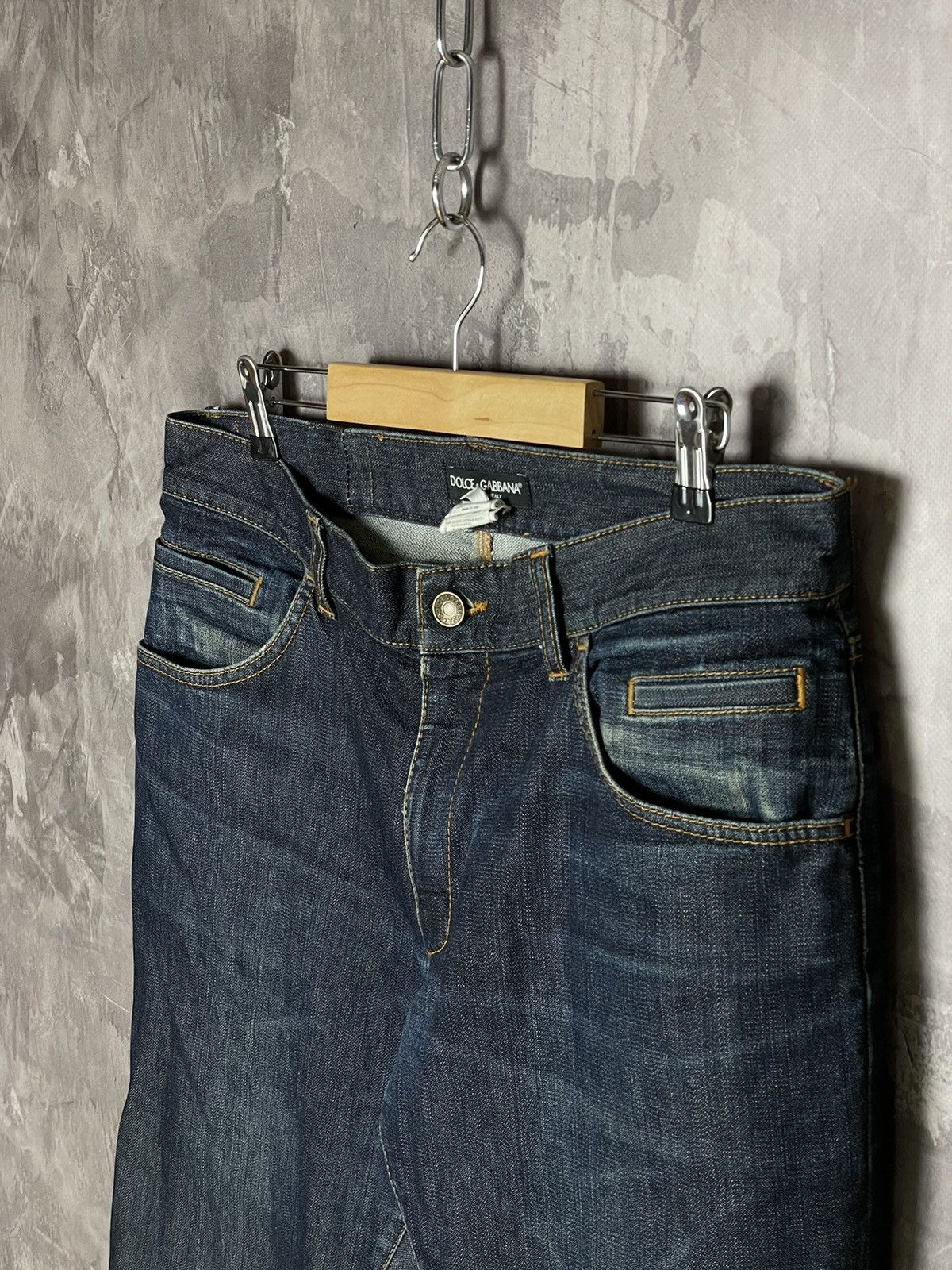 Dolce & Gabbana × Vintage Dolce & Gabbana tear Vintage Pants Denim Italia Leather Logo Size US 31 - 6 Thumbnail