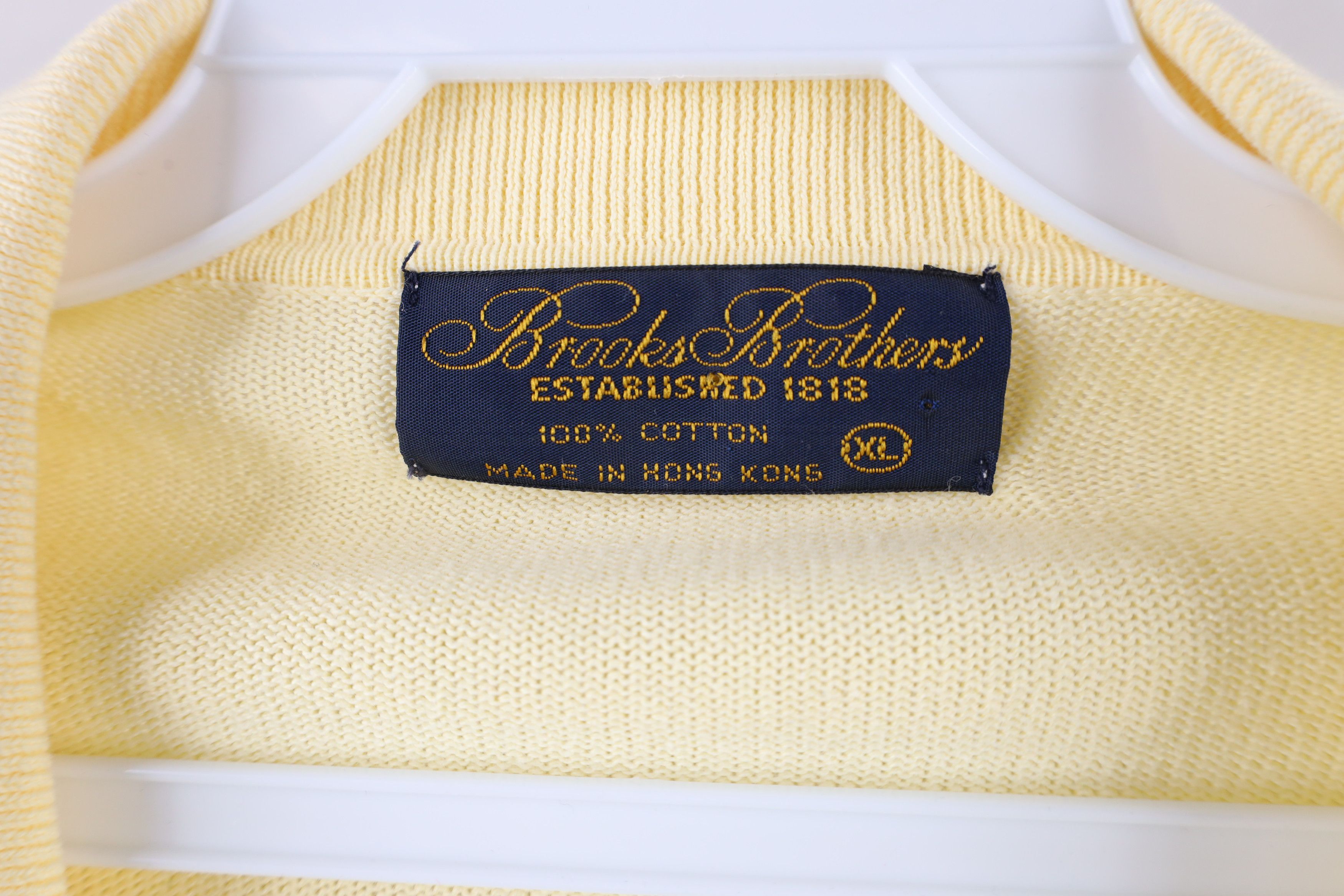 Brooks Brothers × Vintage Vinage 70s 80s Brooks Brothers Knit Collared Sweater Yellow Size US XL / EU 56 / 4 - 6 Thumbnail