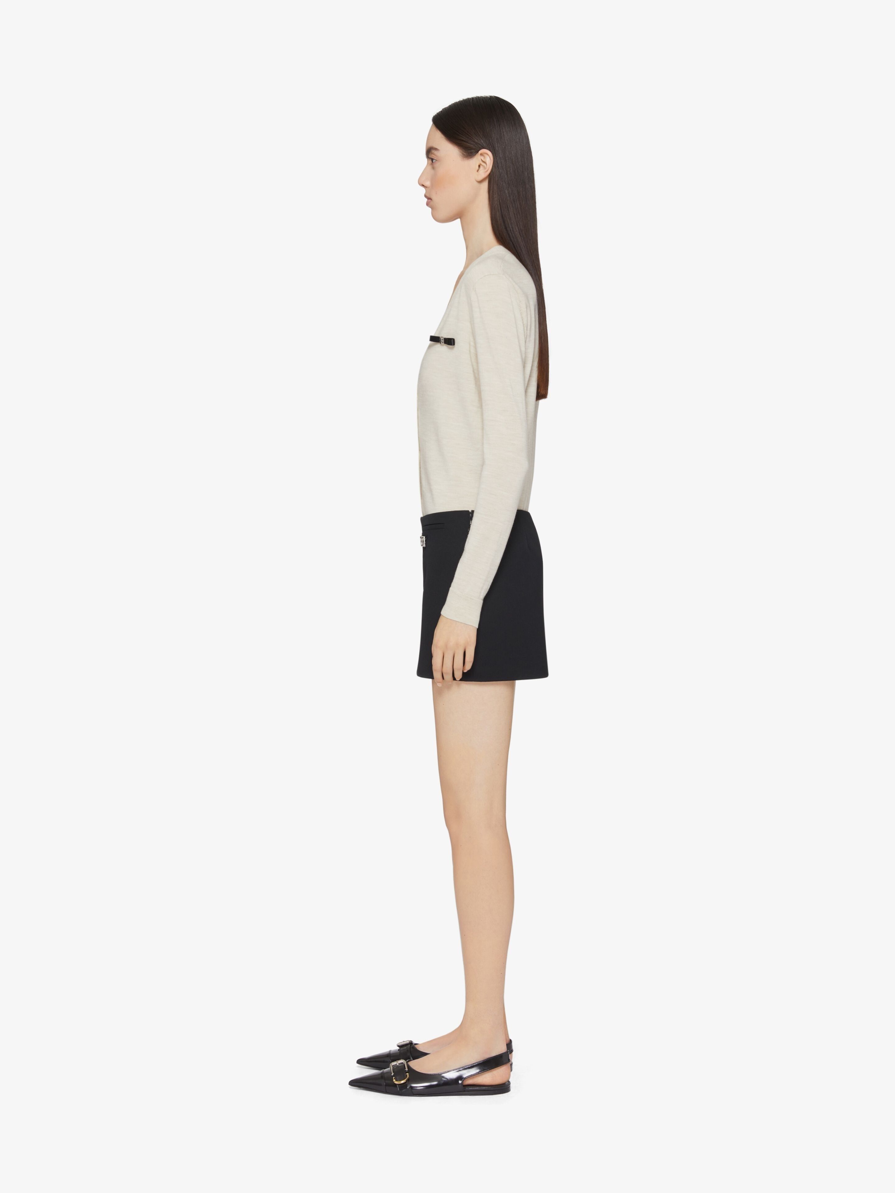 Givenchy o1srvl11e0325 Cardigan In Wool With 4G Bow Detail Sea Salt Size XL / US 12-14 / IT 48-50 - 3 Thumbnail