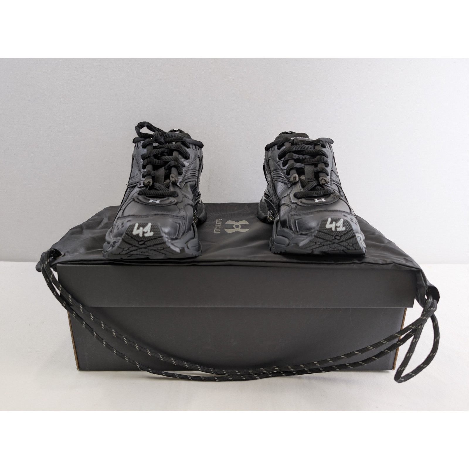 Balenciaga × Under Armour o1rshd1 Runner Ripstop Shoe Sneakers in Black 41 Size US 8 / EU 41 - 20 Thumbnail
