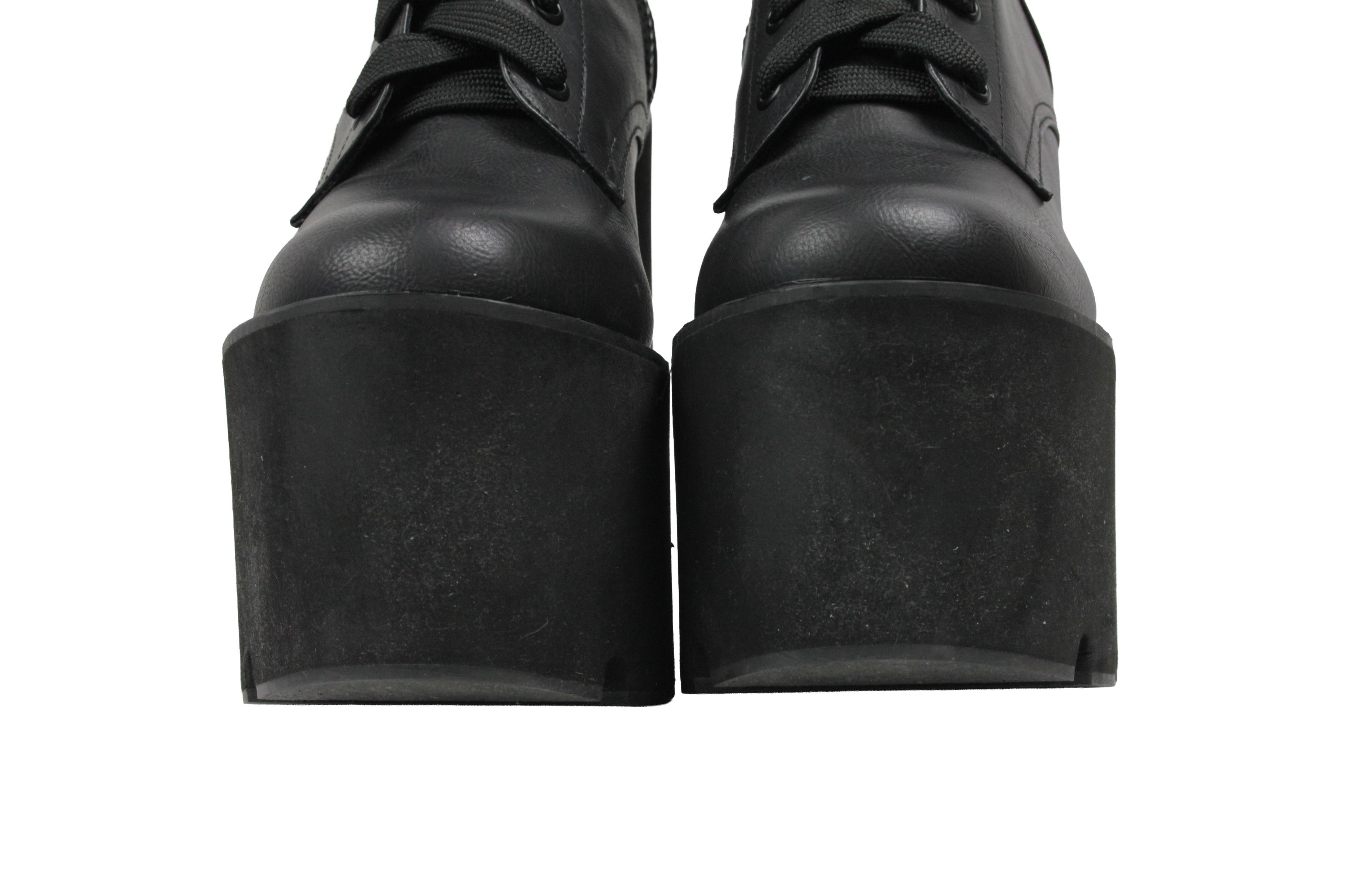 Dolls Kill Current Mood Obsidian Y2K Platform Cargo Wedge Boots Size US 9 / IT 39 - 4 Thumbnail