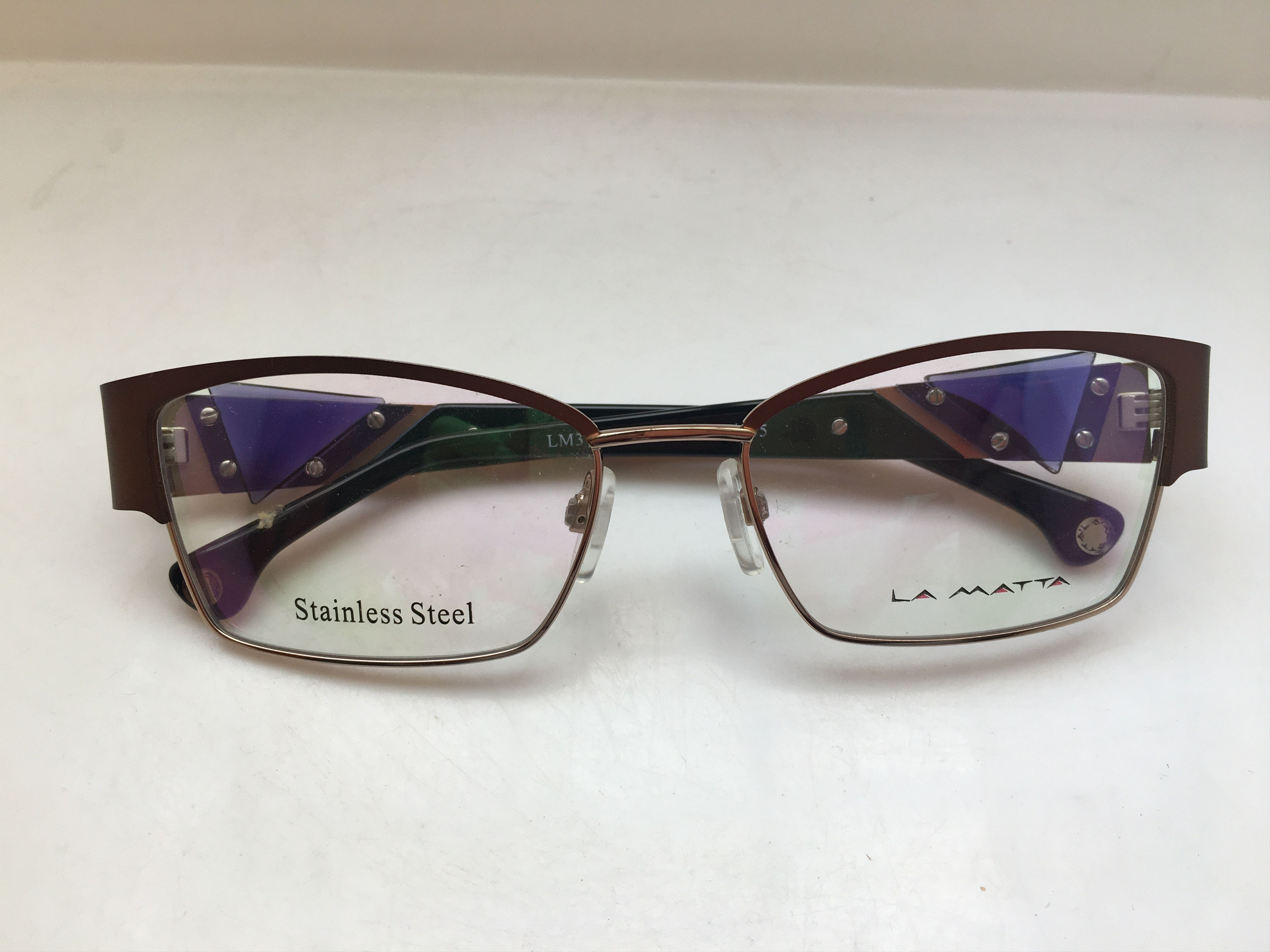 Other La Matta Brown Stainless Metal Eyeglasses Frame Size ONE SIZE - 5 Thumbnail