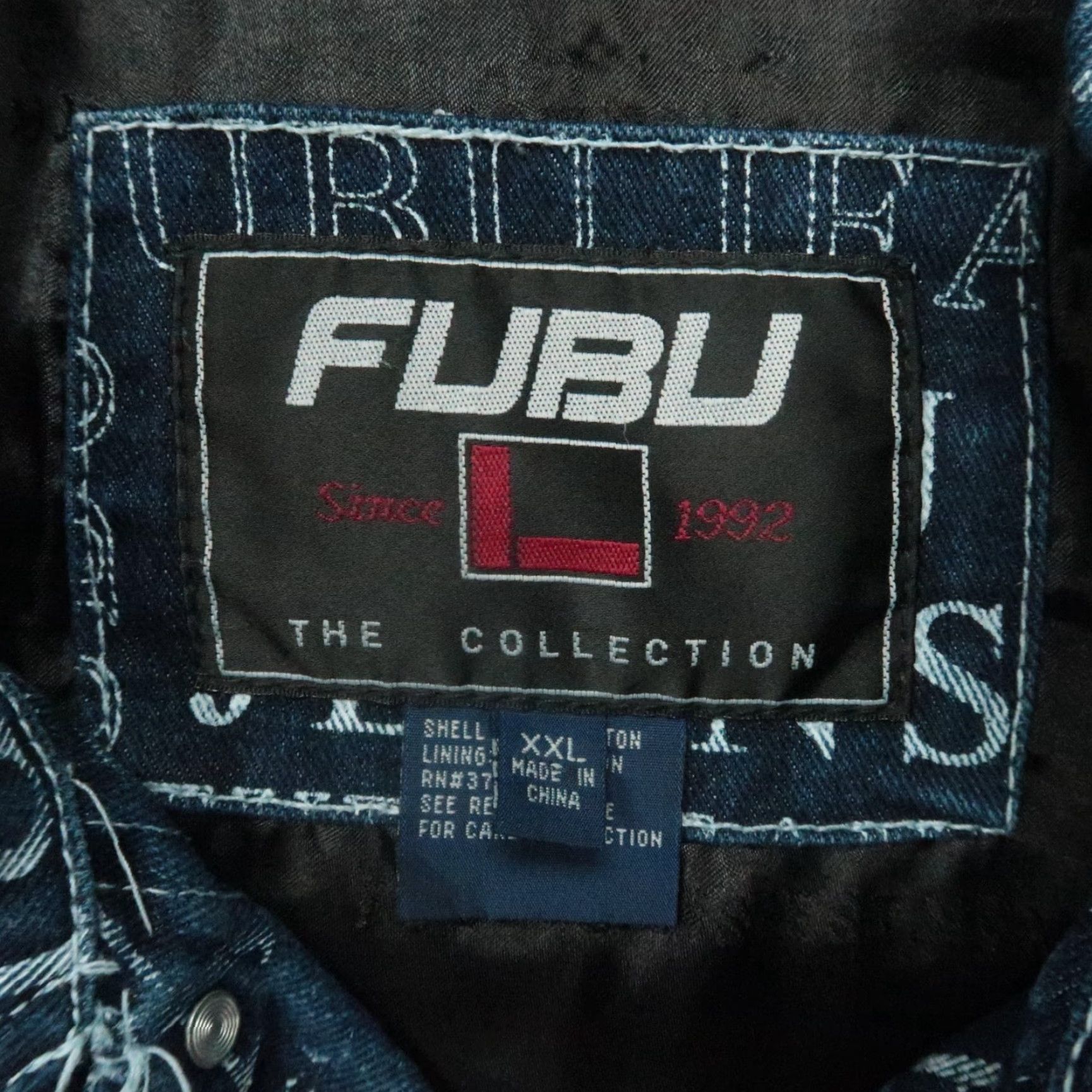 Fubu VINTAGE FUBU Jacket Mens 2XL Denim Blue Overcoat Button Collared Pockets 90s Concert Wear Mens Size US XXL / EU 58 / 5 - 3 Thumbnail