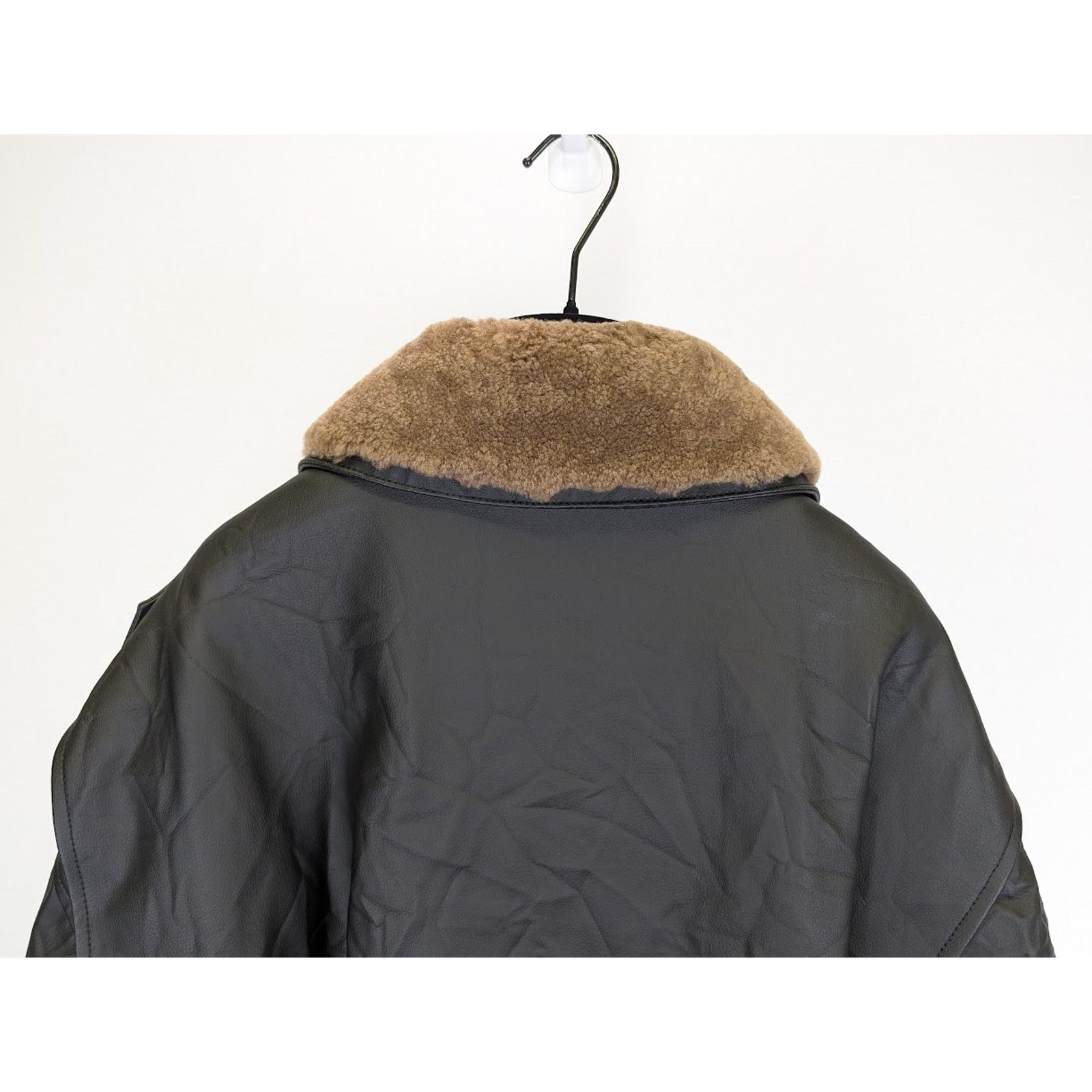 Balenciaga o1rshd1 Leather Grainy Worn Out Bomber in Black Size US M / EU 48-50 / 2 - 15 Thumbnail