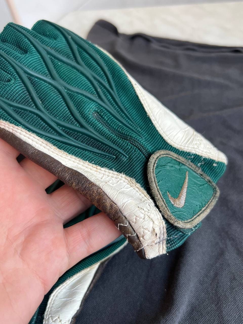 Nike 2000s Nike y2k Drill Gloves Forest Dark Green Geometric RARE Size ONE SIZE - 4 Thumbnail