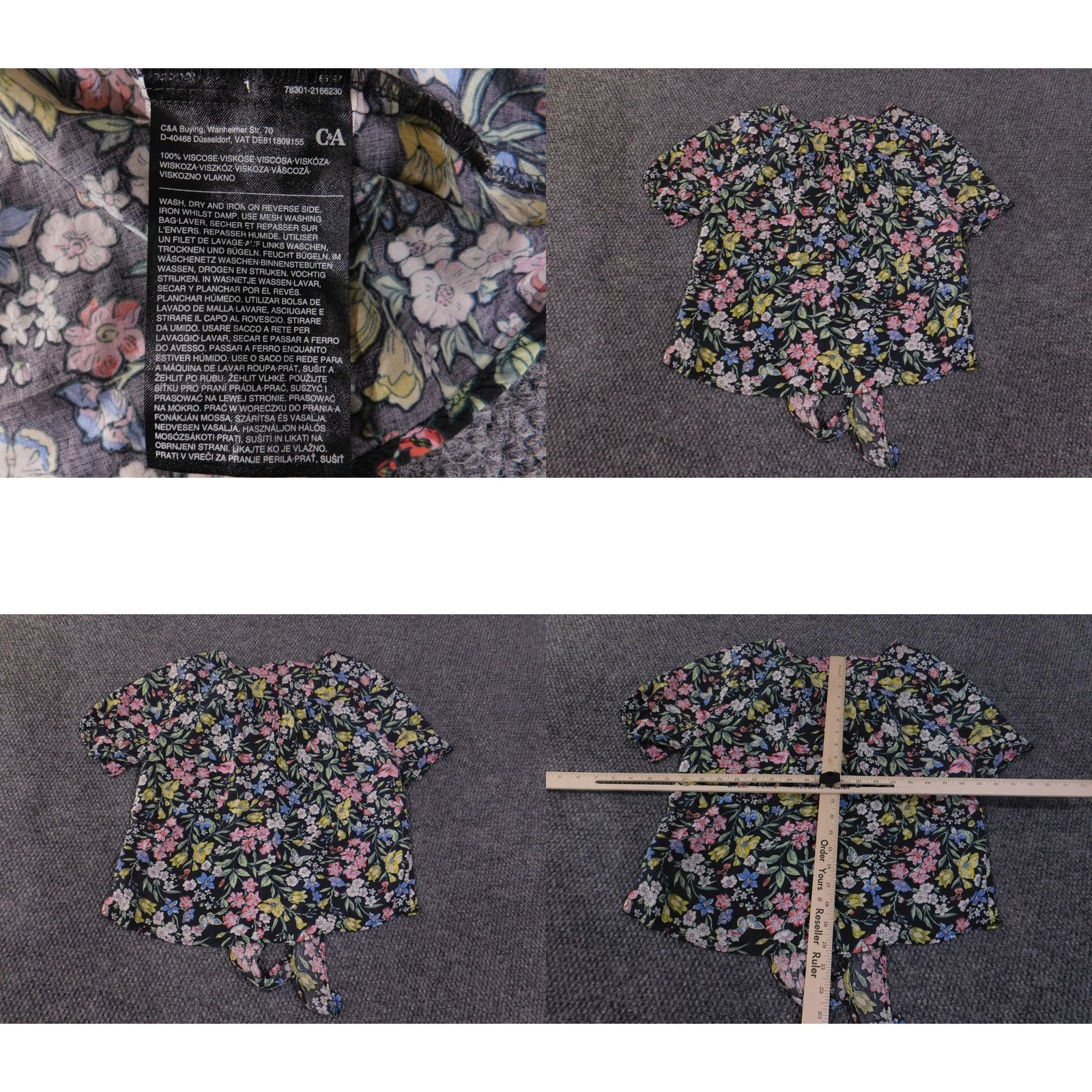 C&A C&A blouse Womens 34 multicolor floral tie front short sleeve viscose Casual Shirt Womens 34 Multicolor Floral Tie Front Short Sleeve Viscose Regular? Size XXS / US 00 / IT 34 - 8 Thumbnail