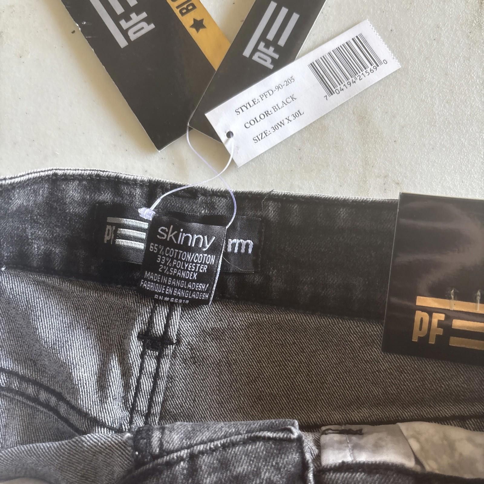 Phat Farm PHAT FARM Classic MEN'S DISTRESSED Black Ripped JEANS 30X30 Size US 30 / EU 46 - 4 Thumbnail