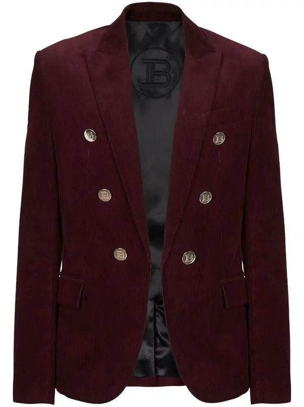 Balmain o1y0426 Blazer in Burgundy Size US M / EU 48-50 / 2 - 1 Thumbnail