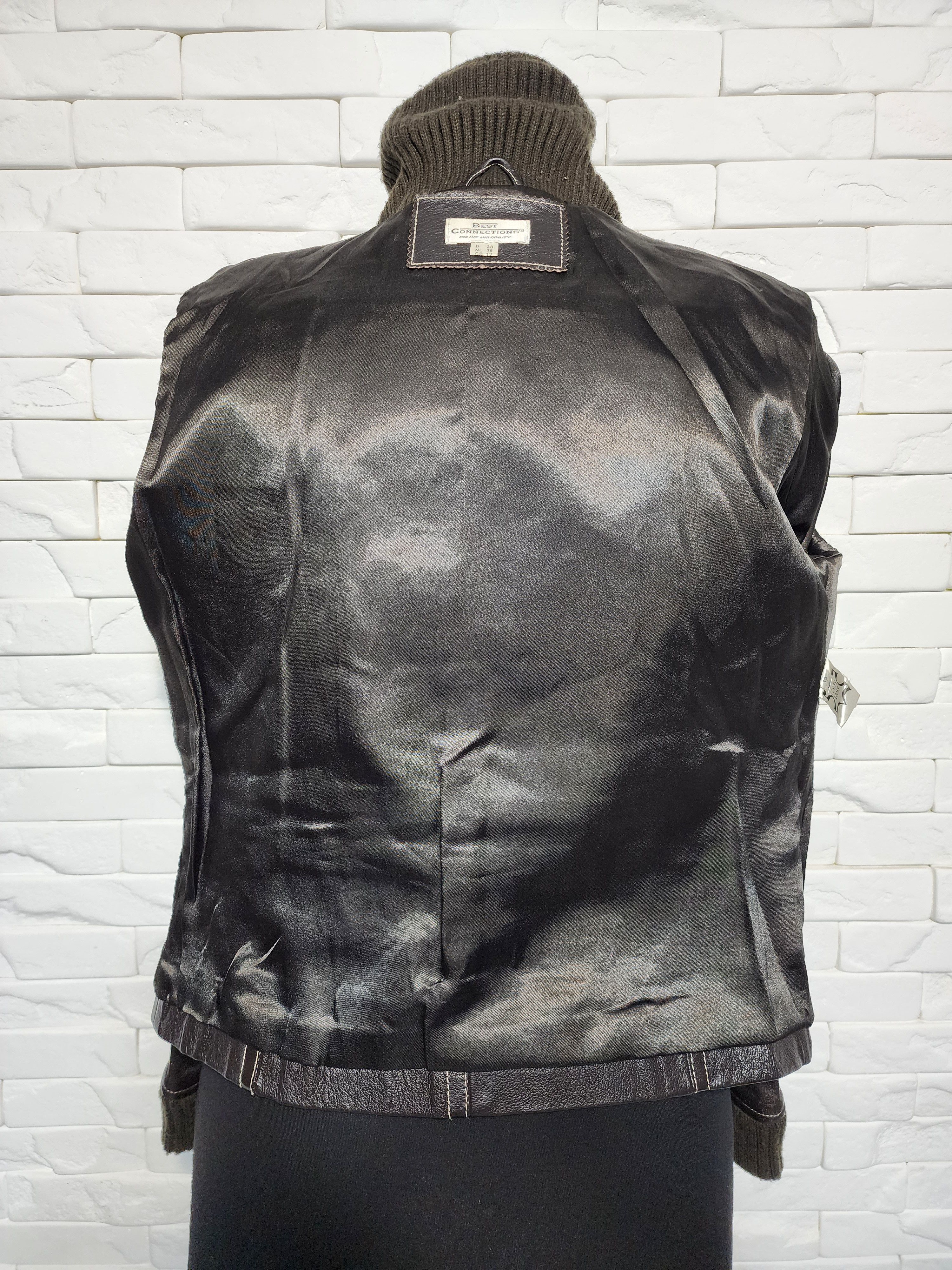 Genuine Leather Brown Leather Jacket: Women's Zip-Up Moto Style Size M / US 6-8 / IT 42-44 - 8 Thumbnail