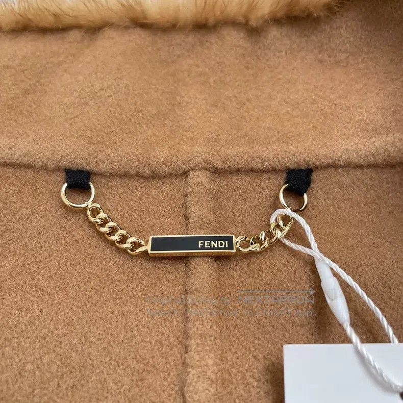 Fendi Fendi Beige Water Mink Goat Cashmere Women's Elegant Coat Size 4XL / US 24-26 - 6 Thumbnail
