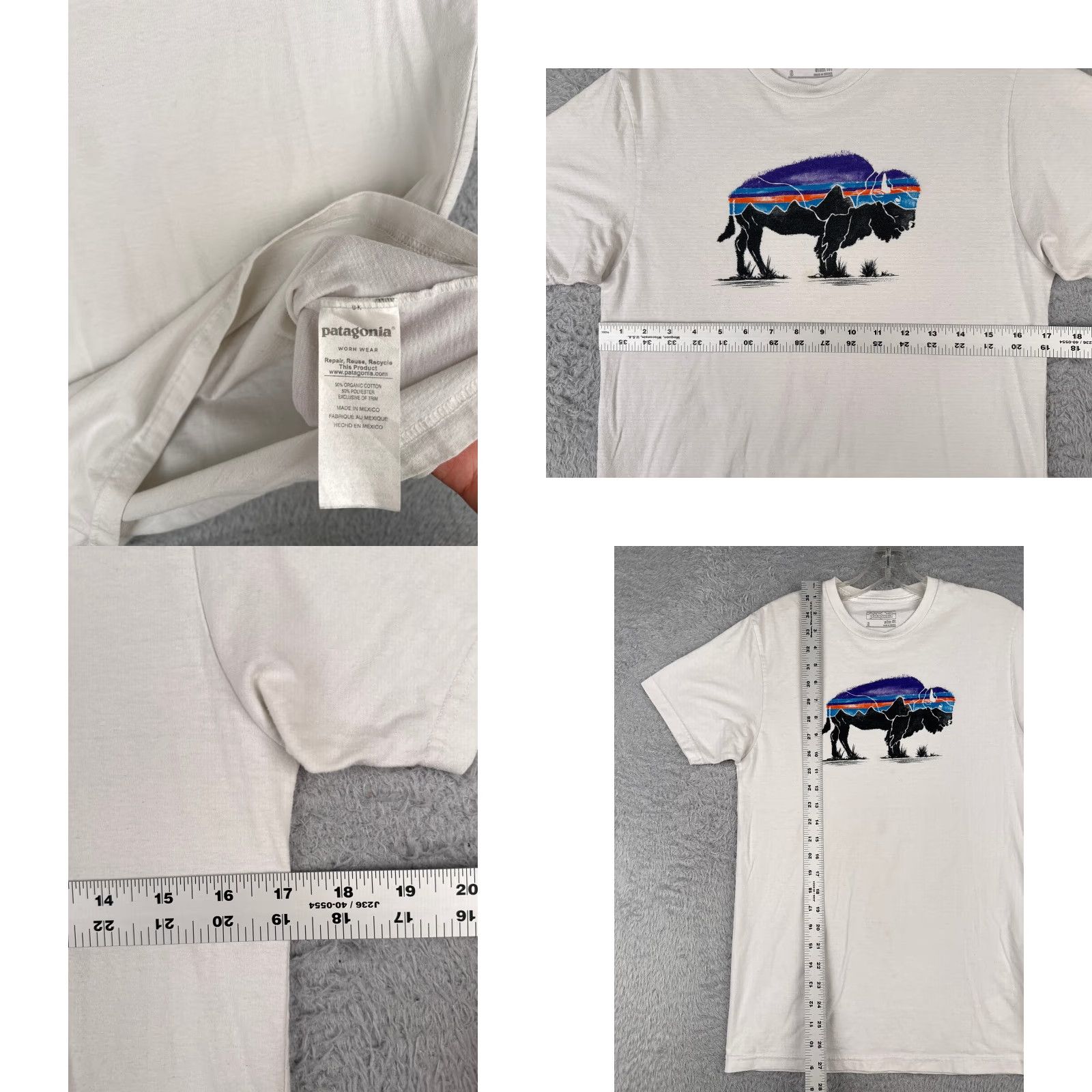 Patagonia Patagonia Shirt Men S White Short Sleeve Crew Neck Cotton Polyester Jersey Logo Slim T-Shirt Mens Size US S / EU 44-46 / 1 - 8 Thumbnail